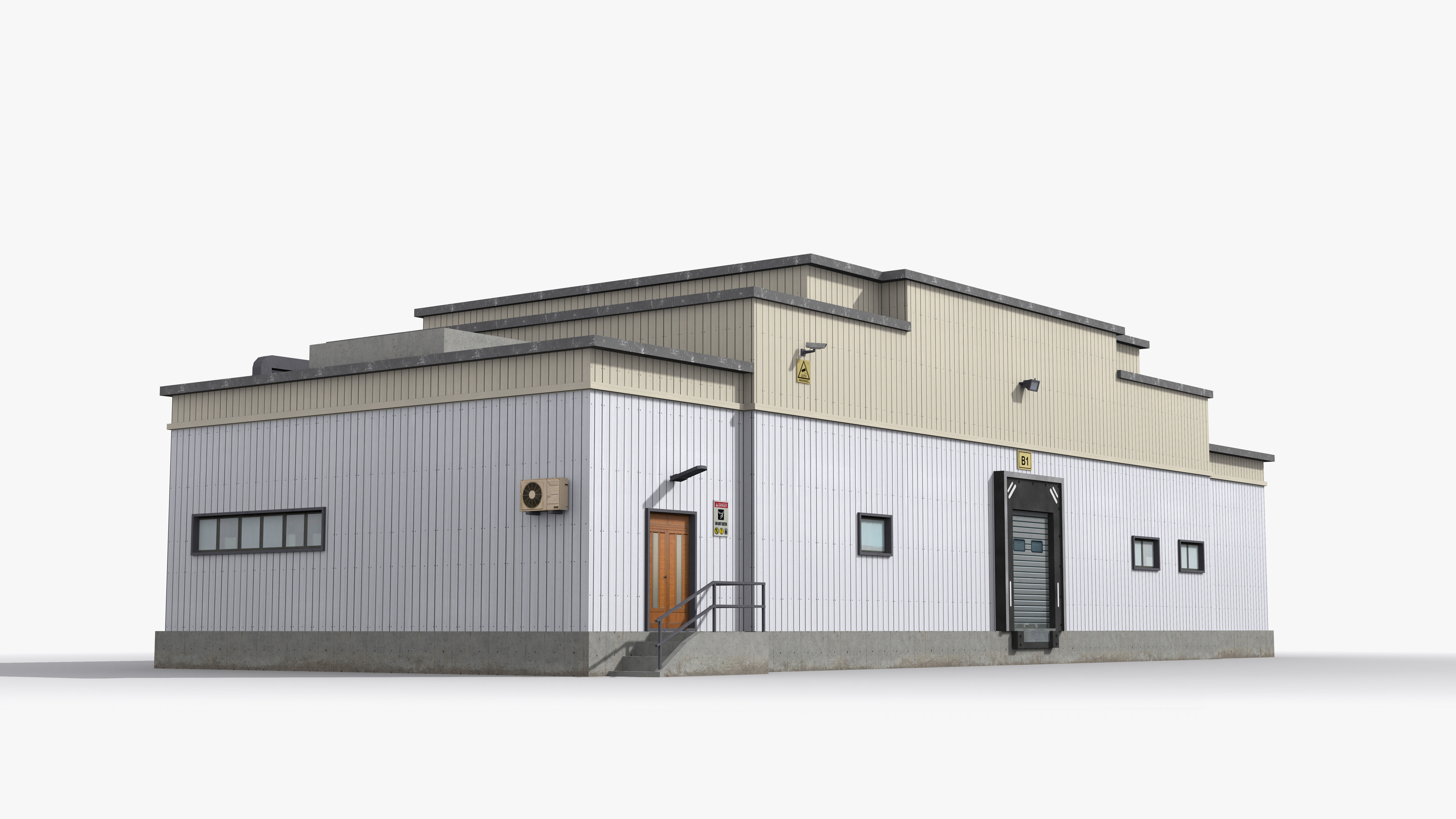 Factory x10 Low-poly 3D model_2