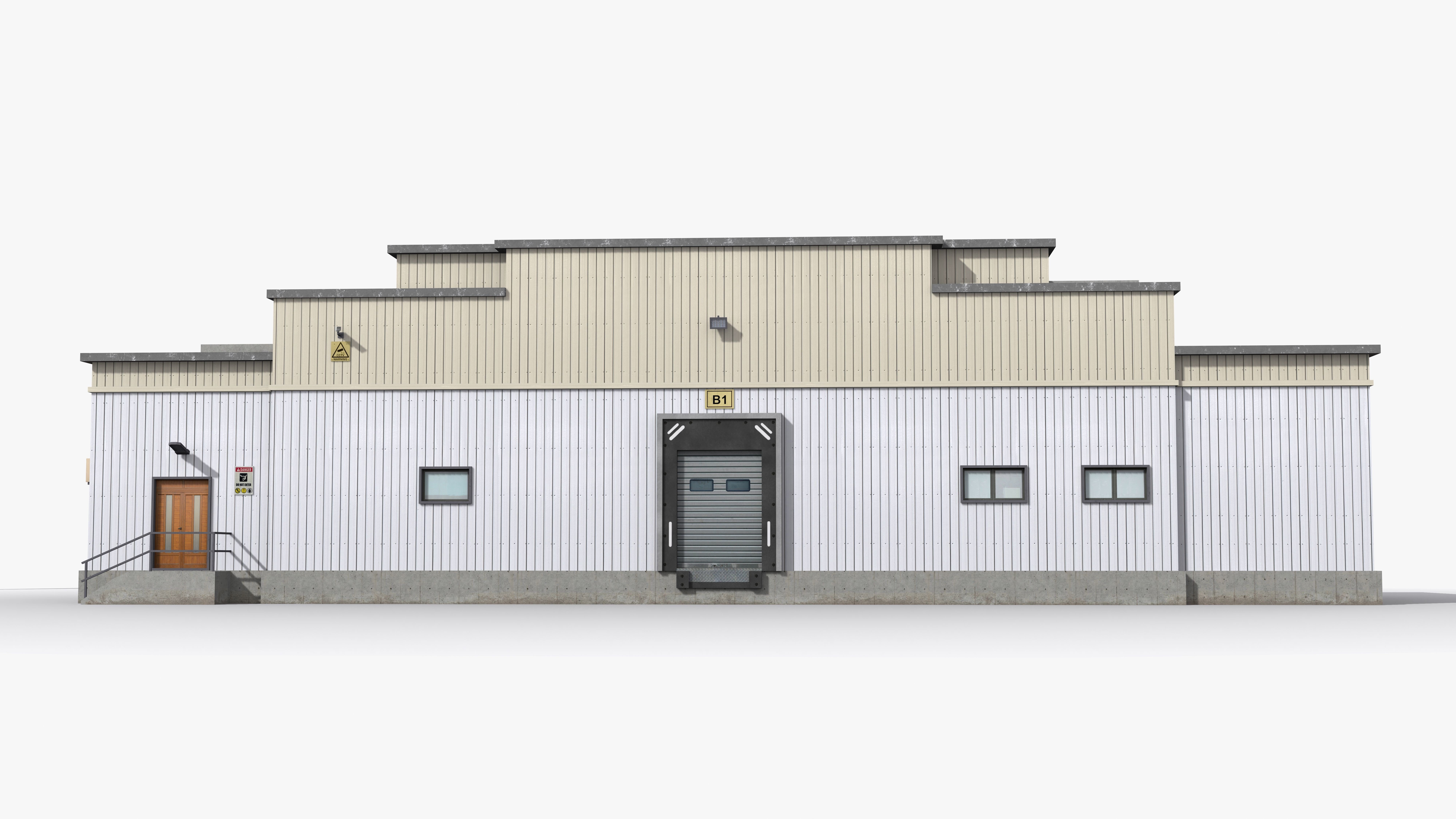 Factory x10 Low-poly 3D model_1