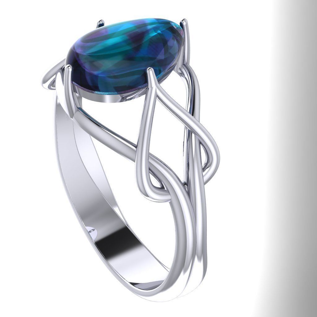 Pear Shape Stone Ring 3D print model 3D print model_2