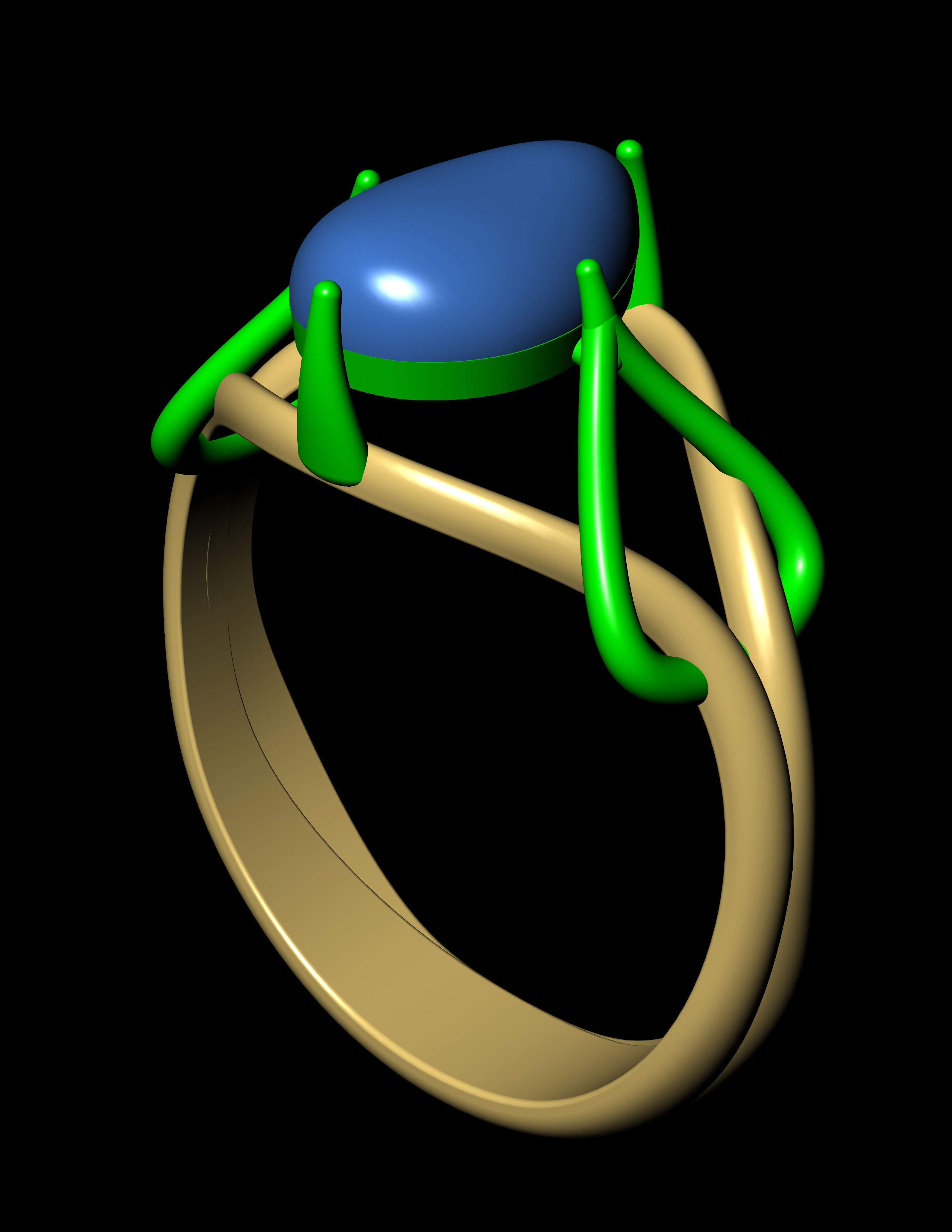 Pear Shape Stone Ring 3D print model 3D print model_7