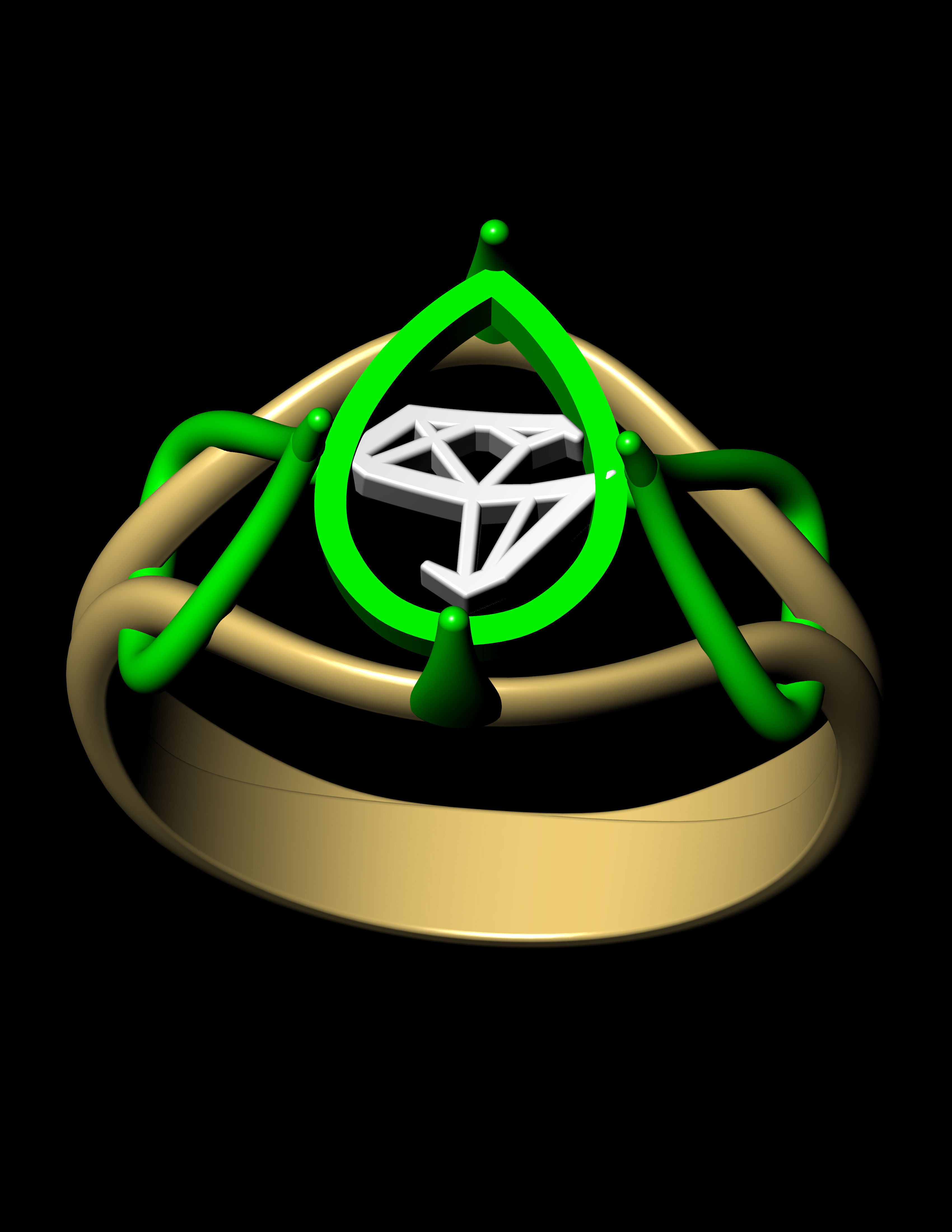 Pear Shape Stone Ring 3D print model 3D print model_8