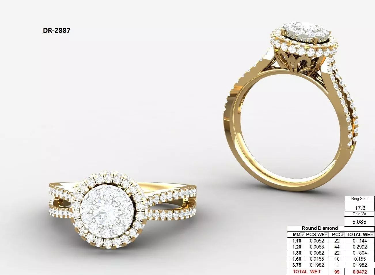Diamond Ring For Women 3d Print Model 3D model 3D printable | CGTrader