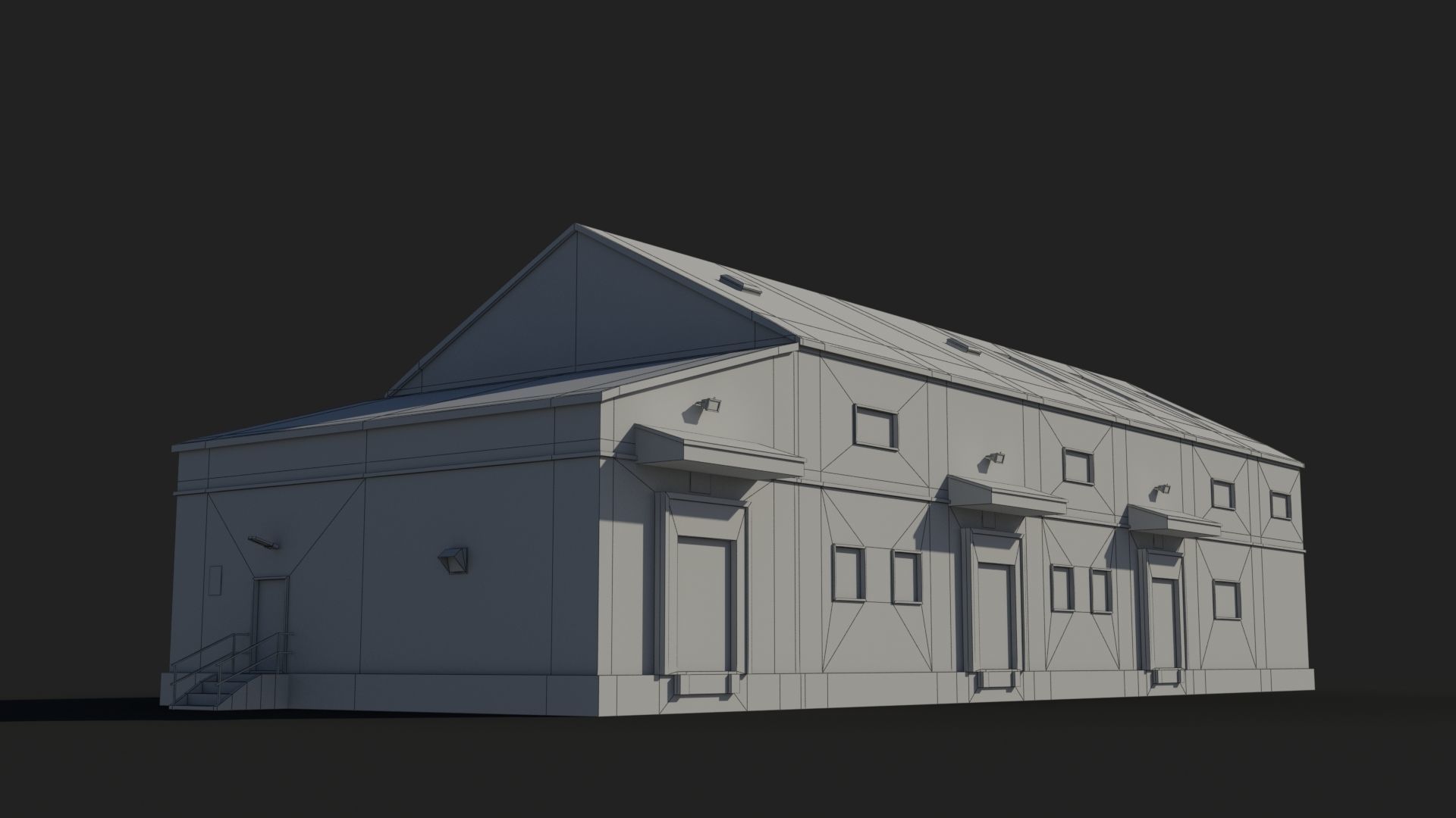 Factory x12 Low-poly 3D model_7