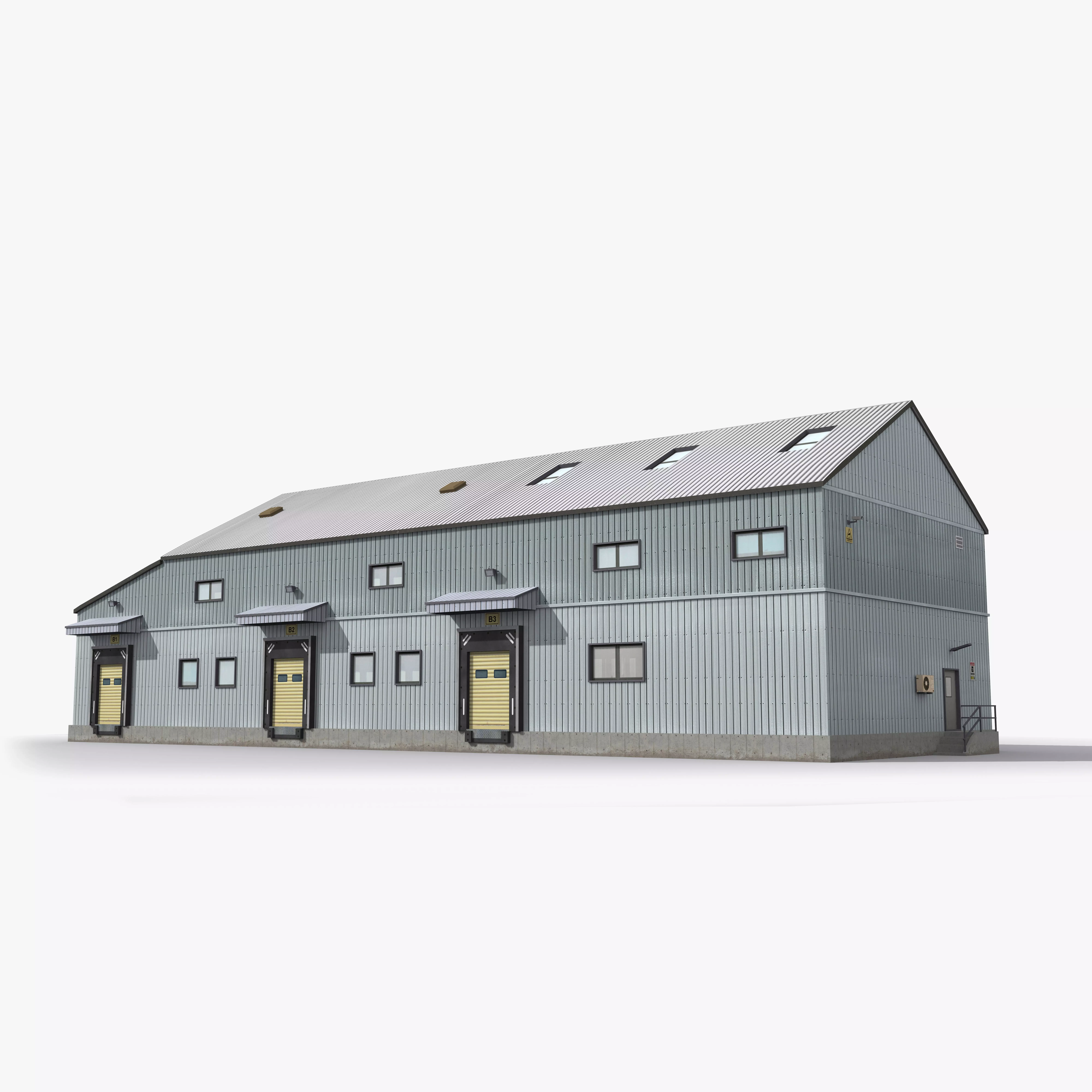 Factory x12 Low-poly 3D model_0