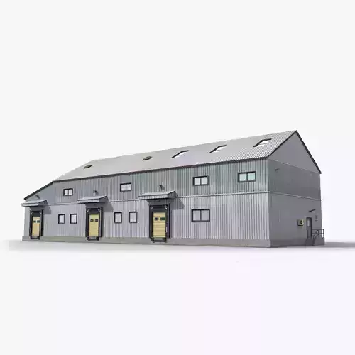 Factory x12 Low-poly 3D model