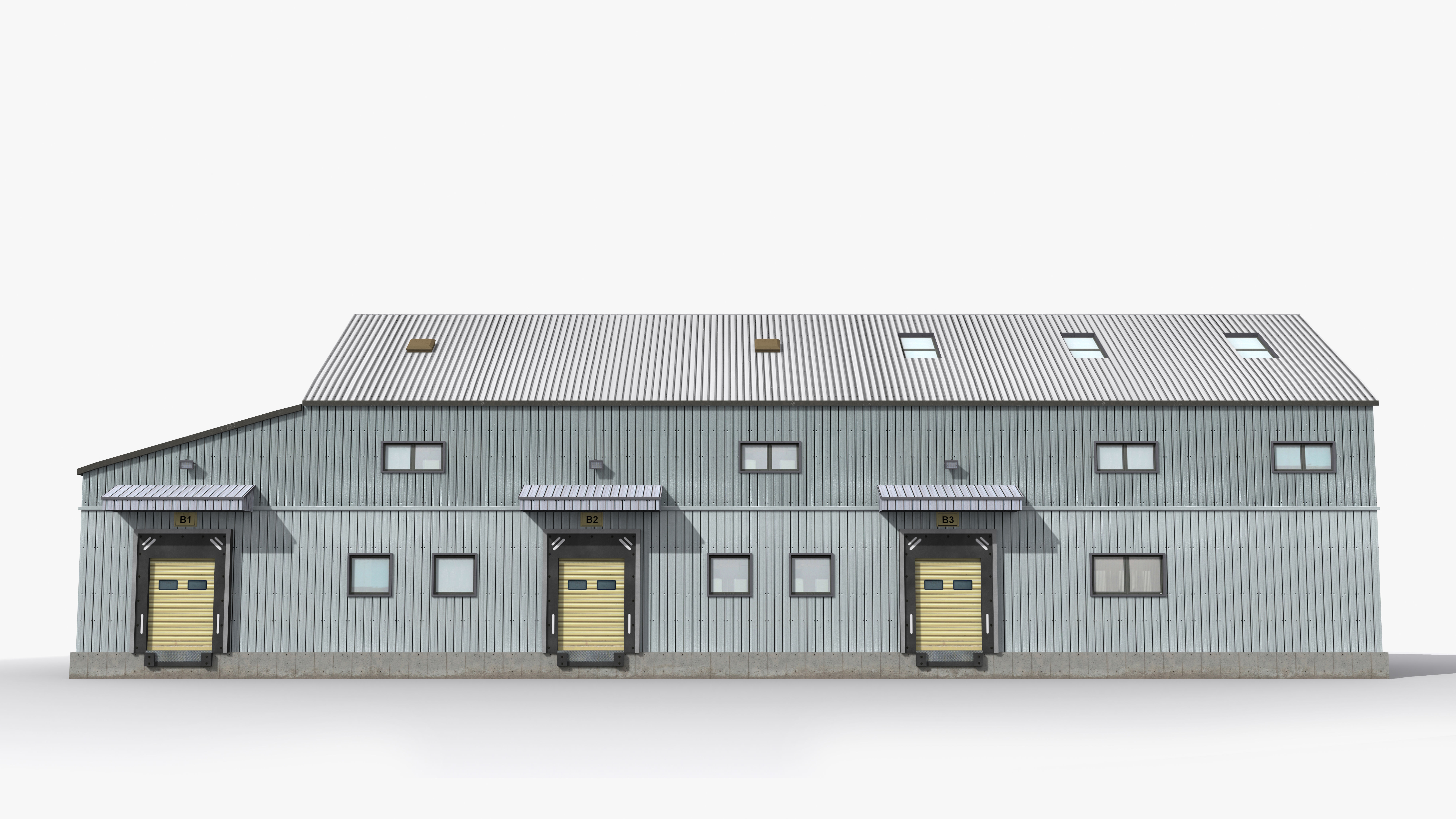 Factory x12 Low-poly 3D model_1