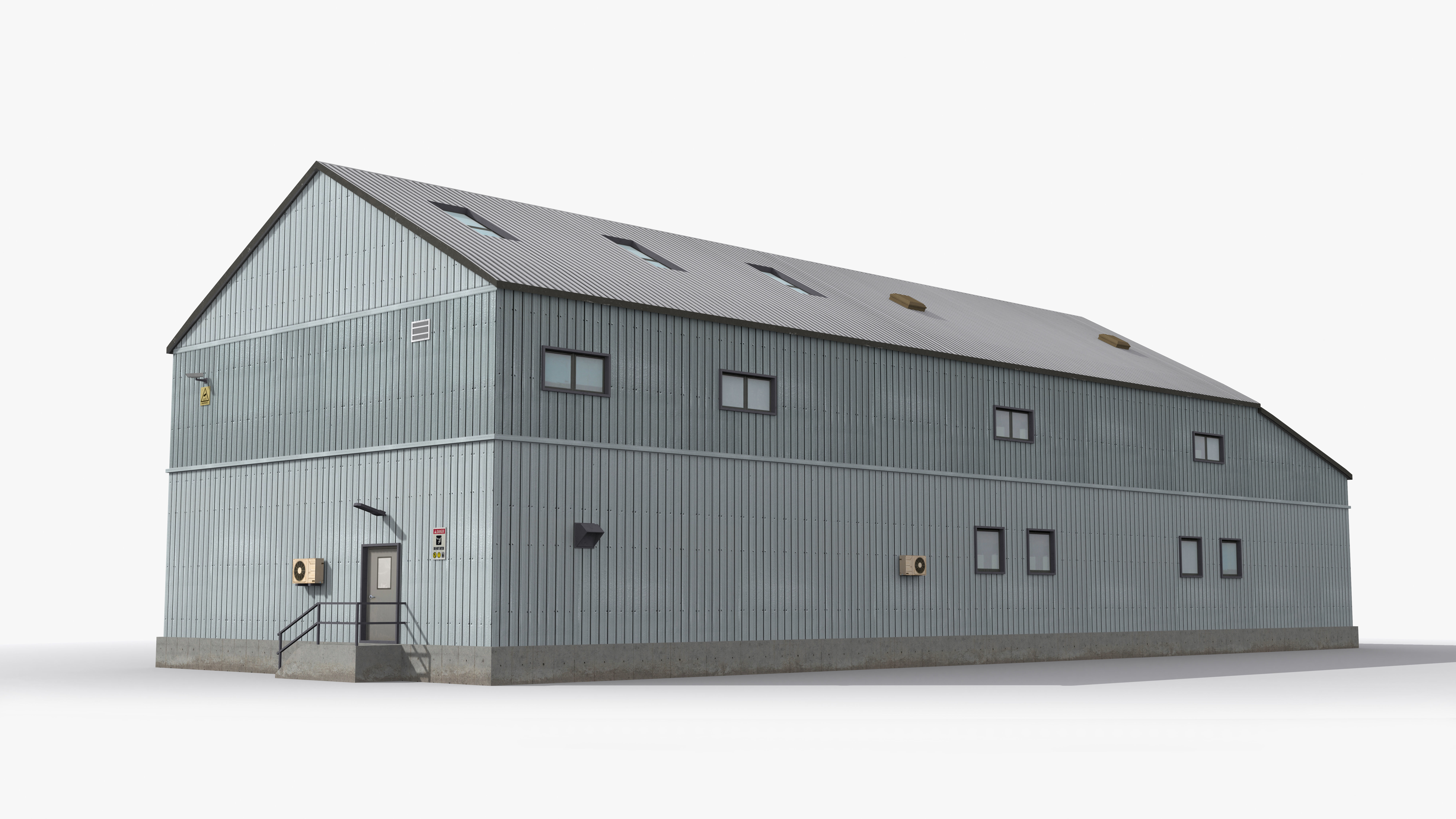 Factory x12 Low-poly 3D model_4