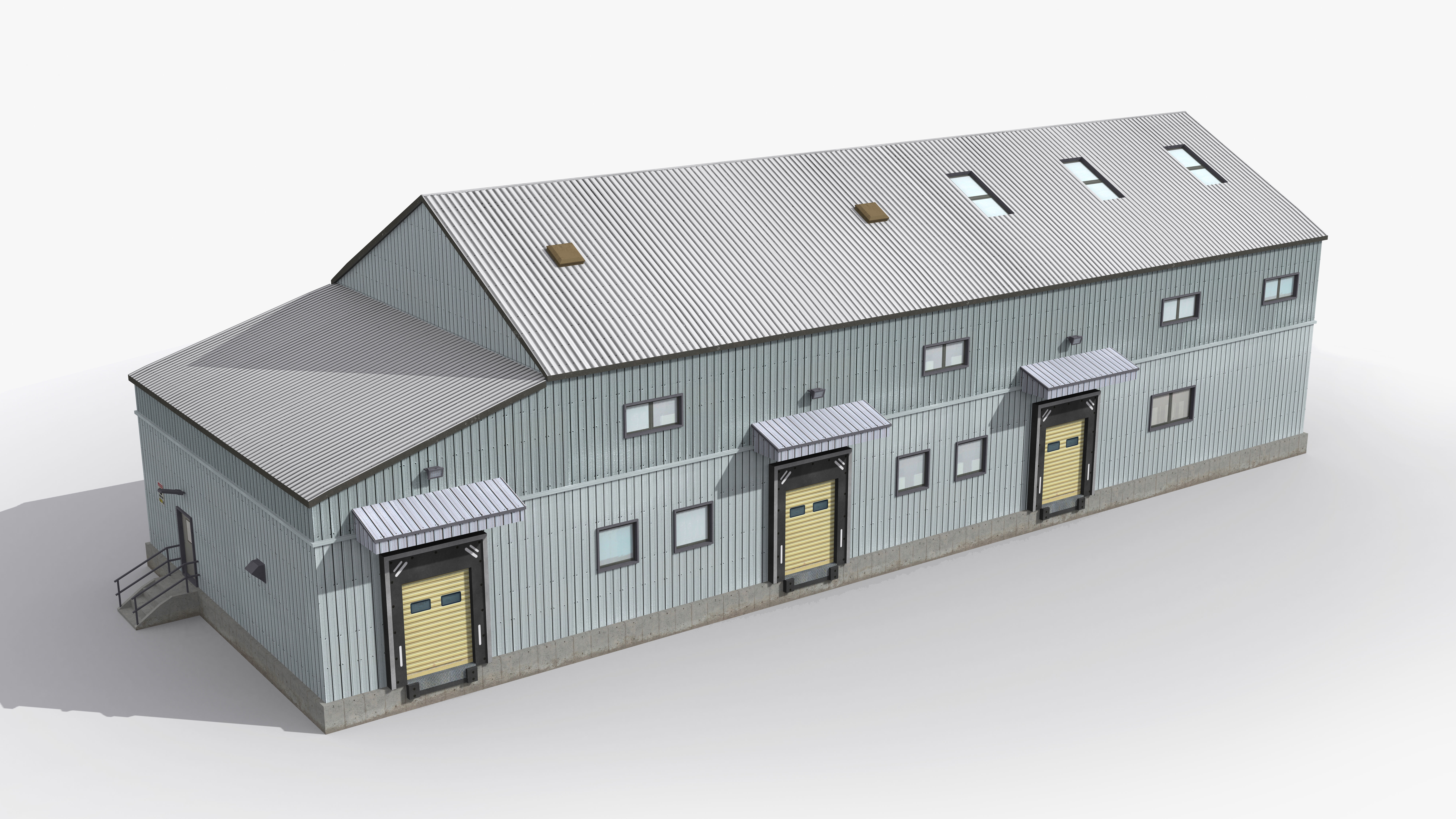 Factory x12 Low-poly 3D model_3