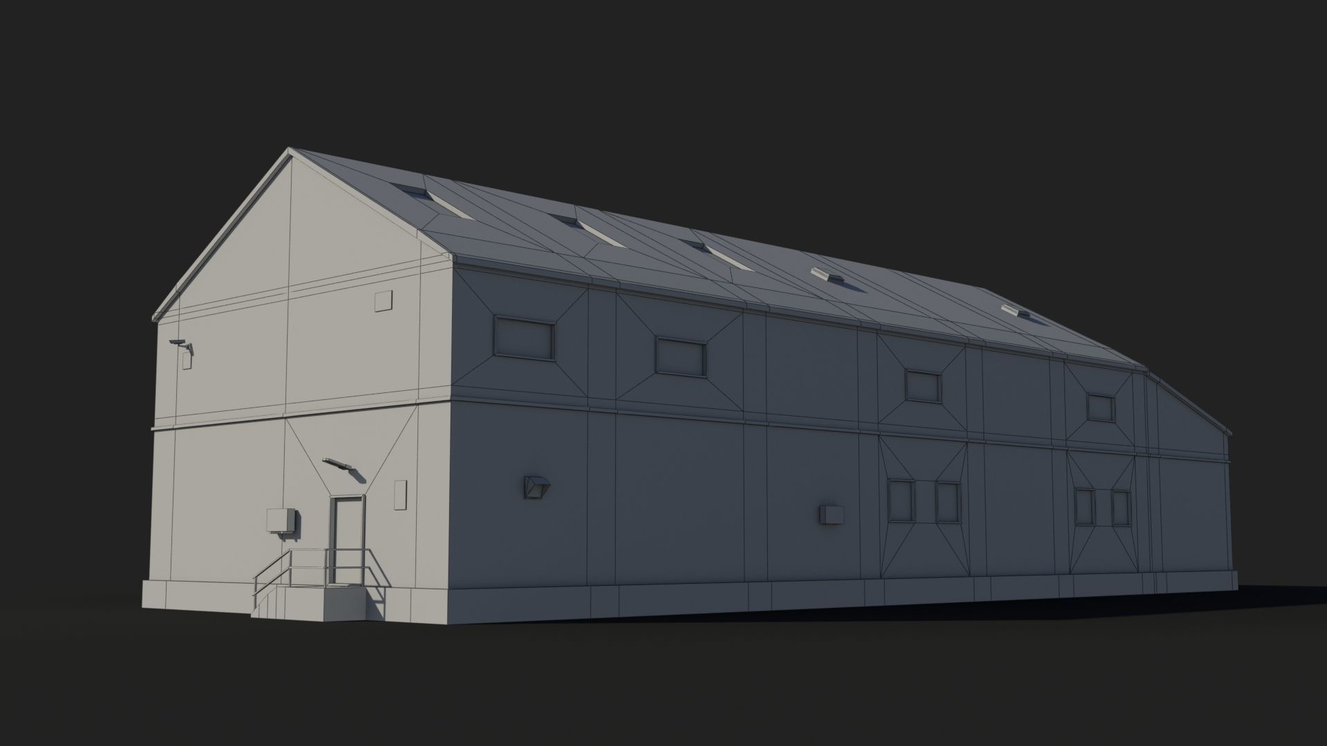 Factory x12 Low-poly 3D model_9