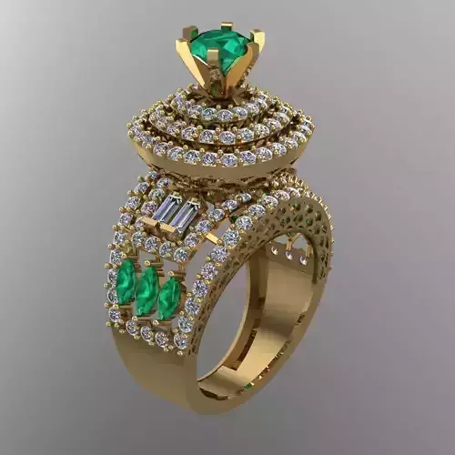 Diamond Solitaire Ring Jewellery for Women 3D print model