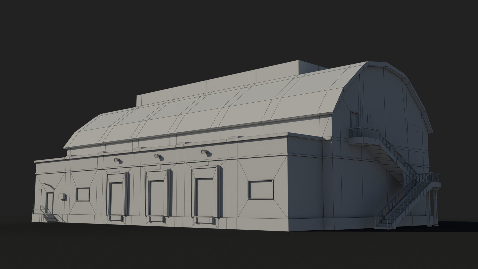 Factory x13 Low-poly 3D model_7