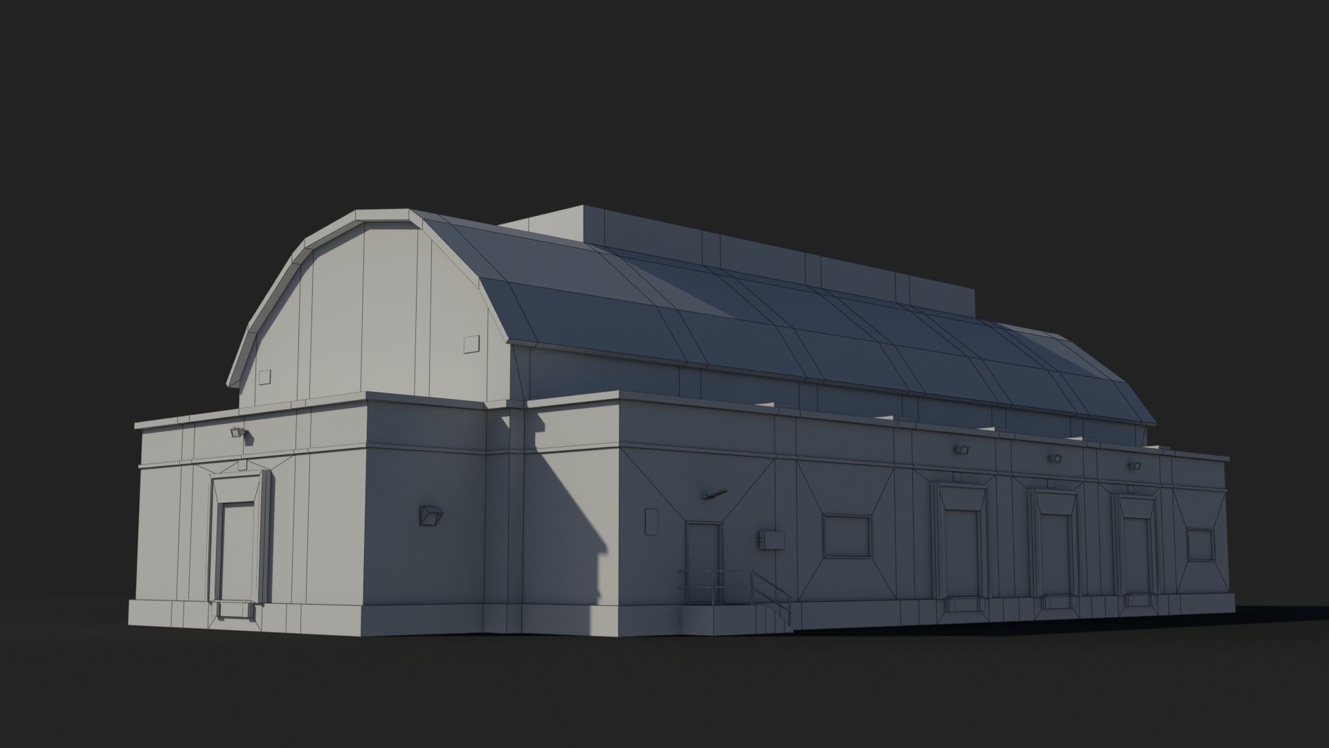 Factory x13 Low-poly 3D model_5