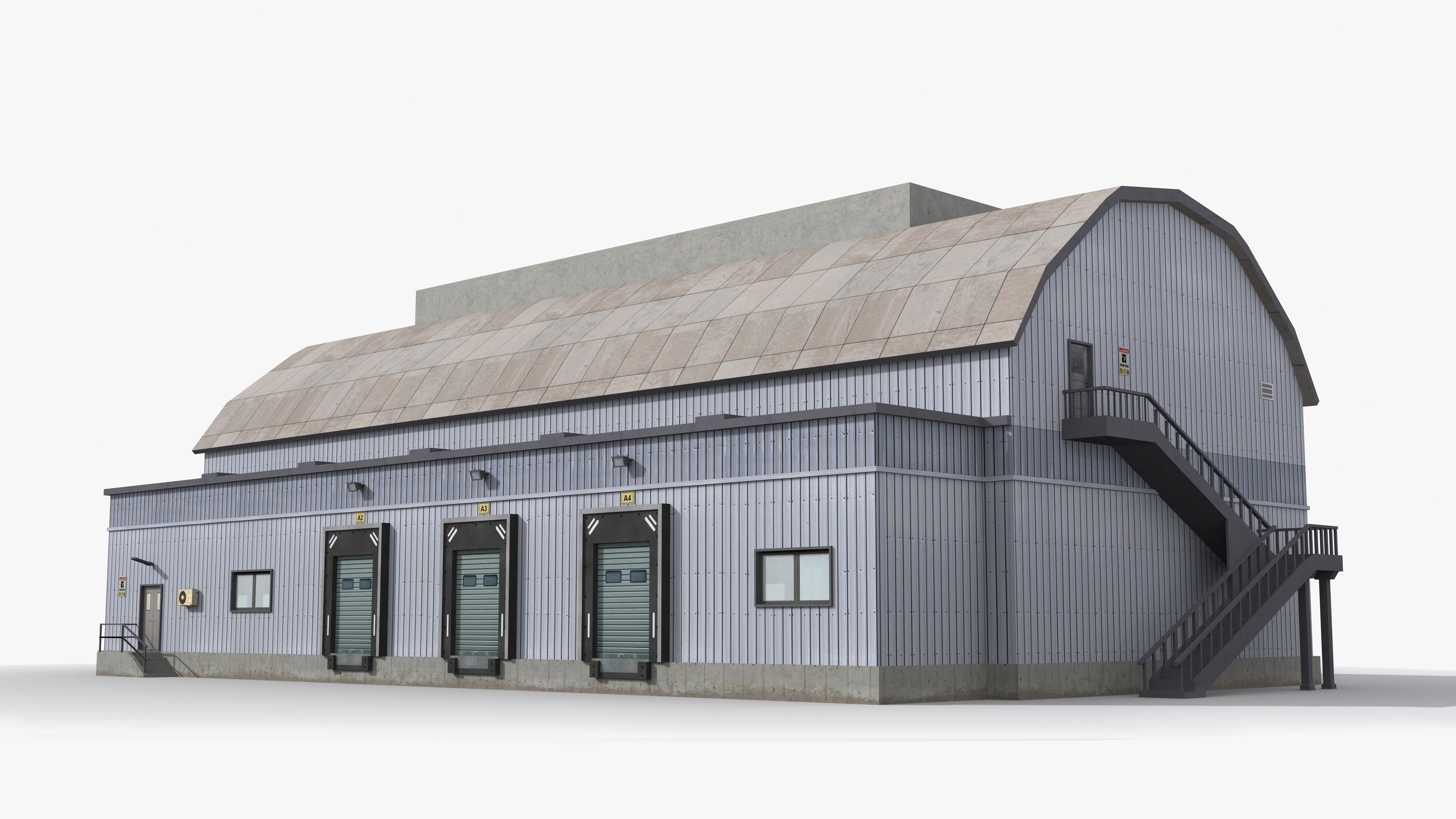 Factory x13 Low-poly 3D model_2