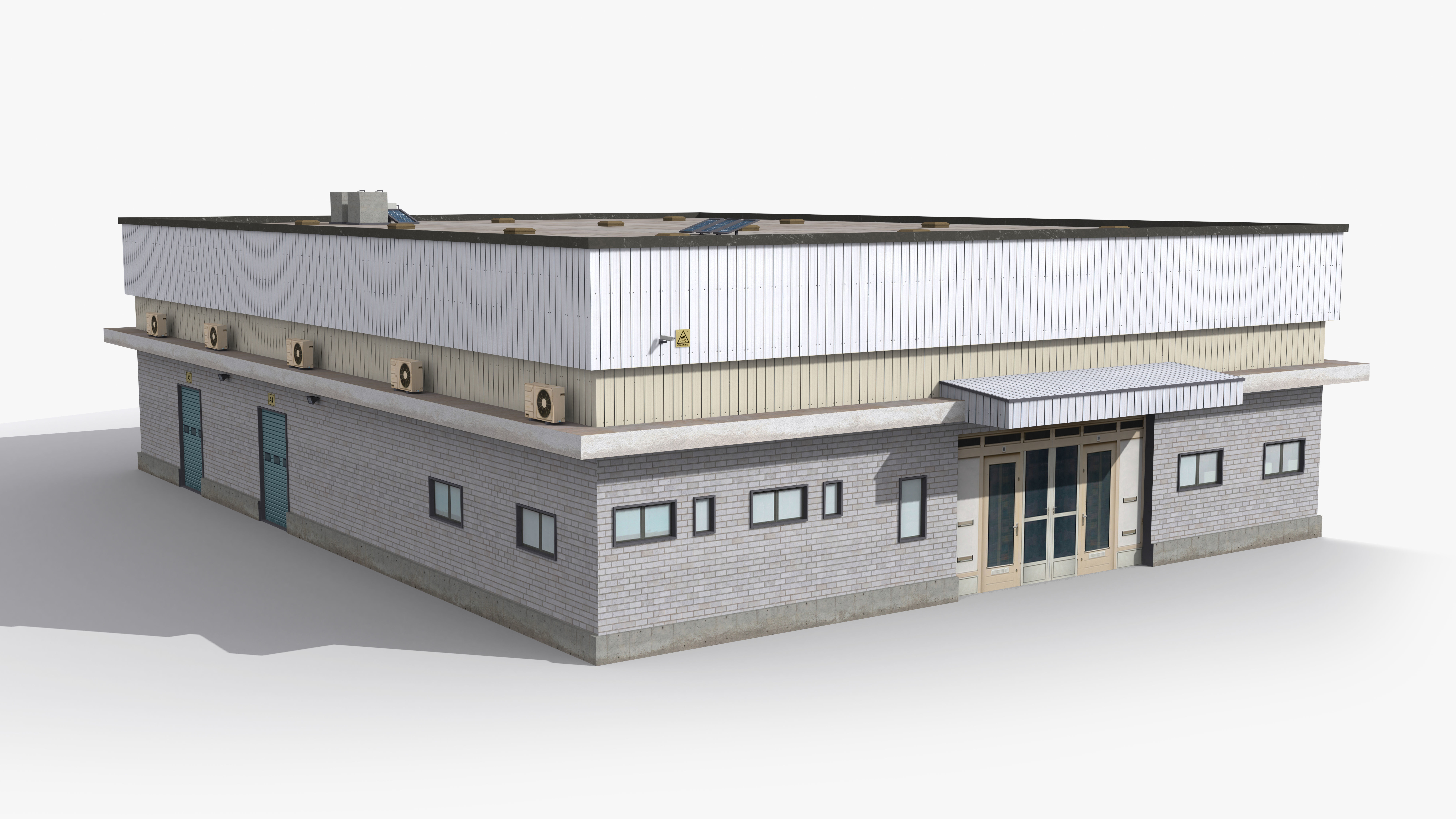 Factory x14 Low-poly 3D model_3