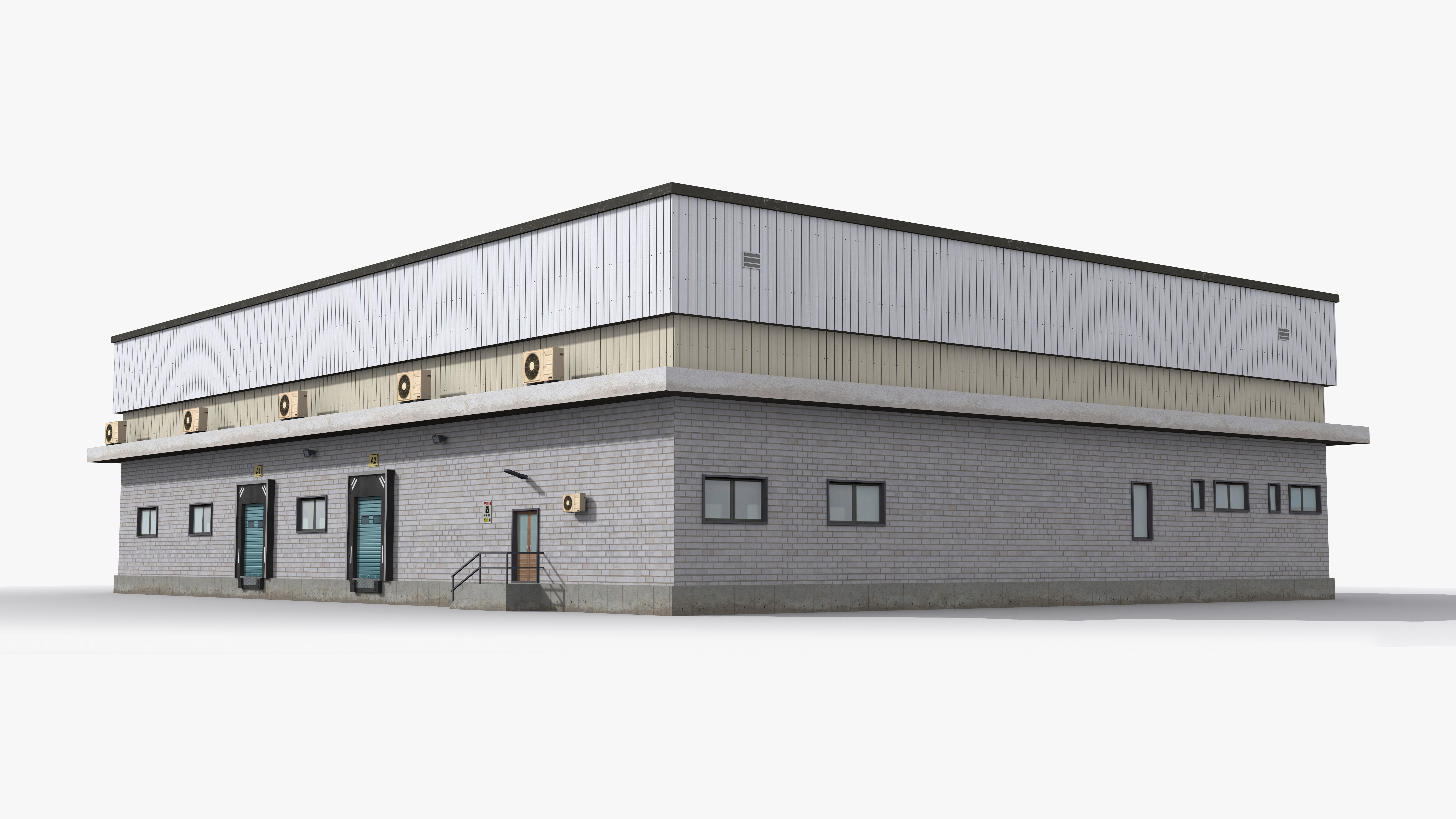 Factory x14 Low-poly 3D model_4