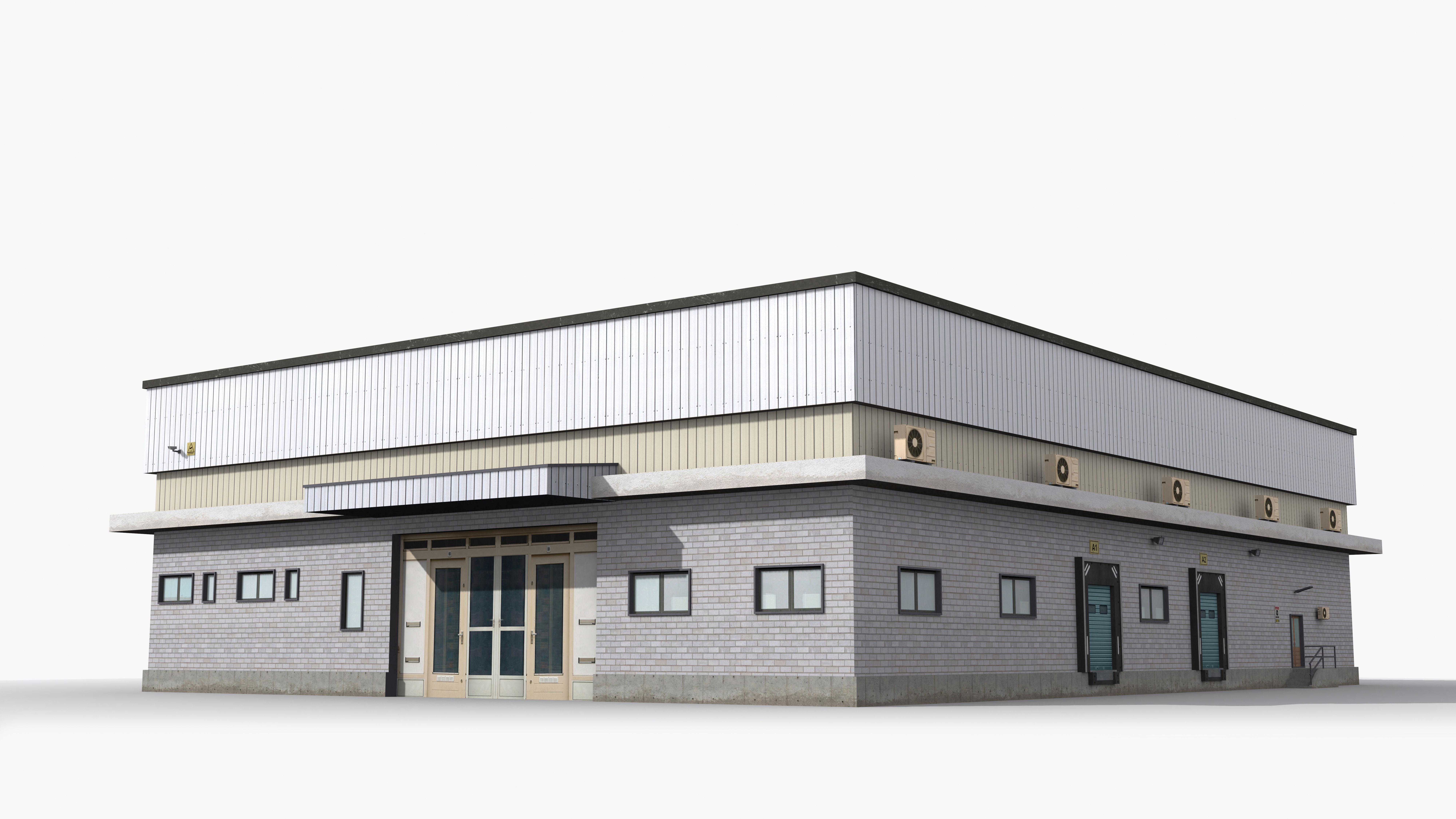 Factory x14 Low-poly 3D model_2