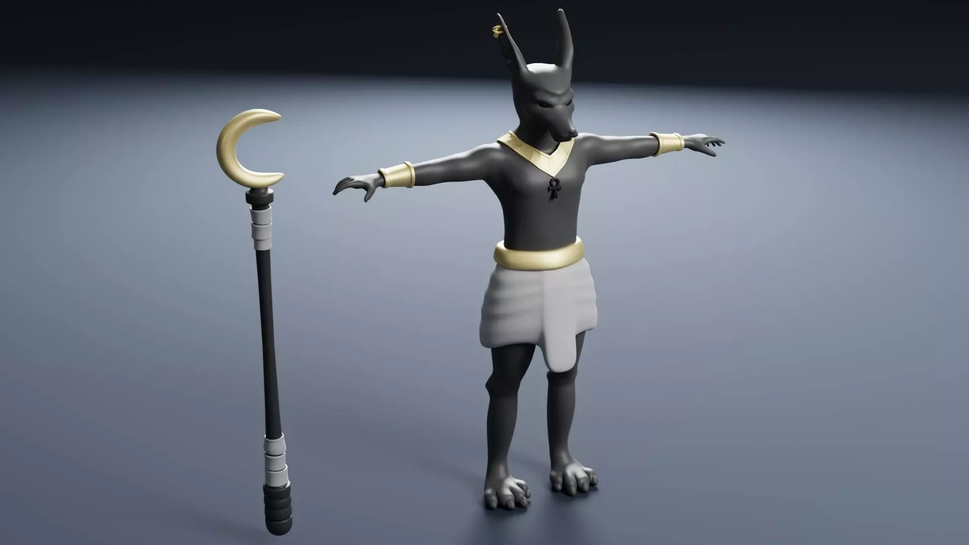 Anubis Cartoon Style Character Low-poly 3D model