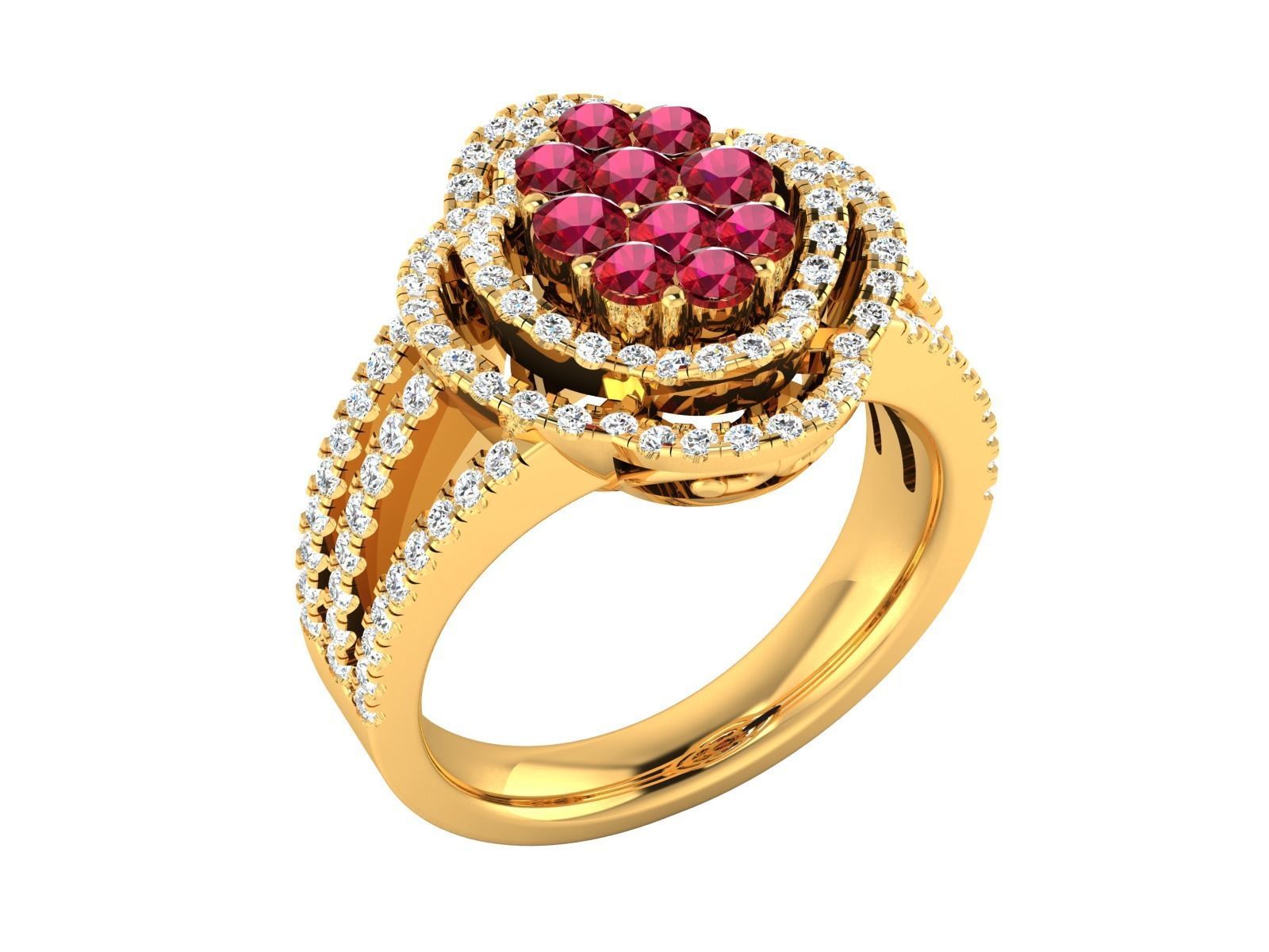 Diamond Ring For Women 3d Print Model 3D print model_4