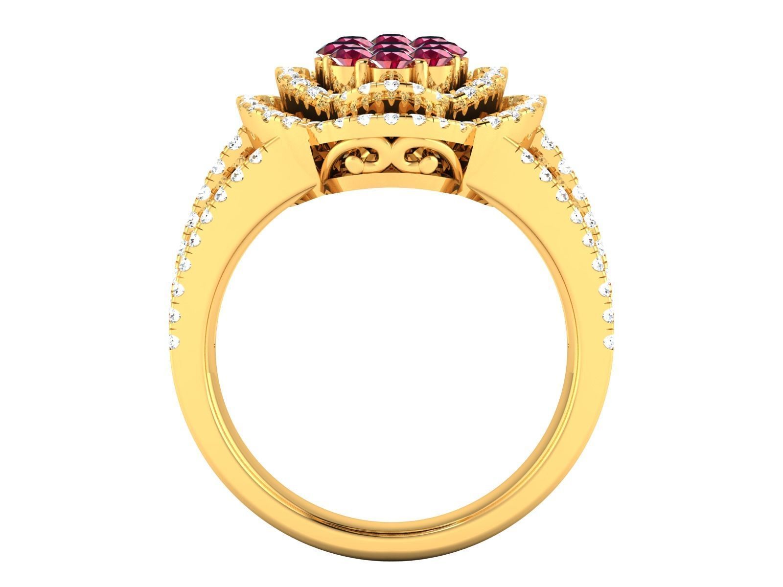 Diamond Ring For Women 3d Print Model 3D print model_6