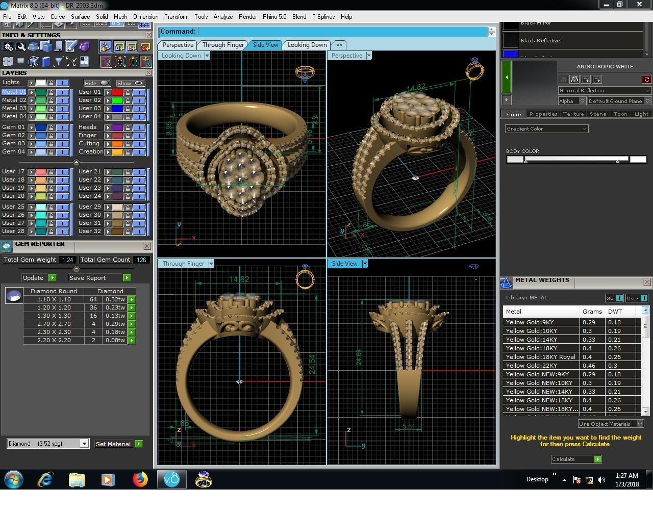 Diamond Ring For Women 3d Print Model 3D print model_3