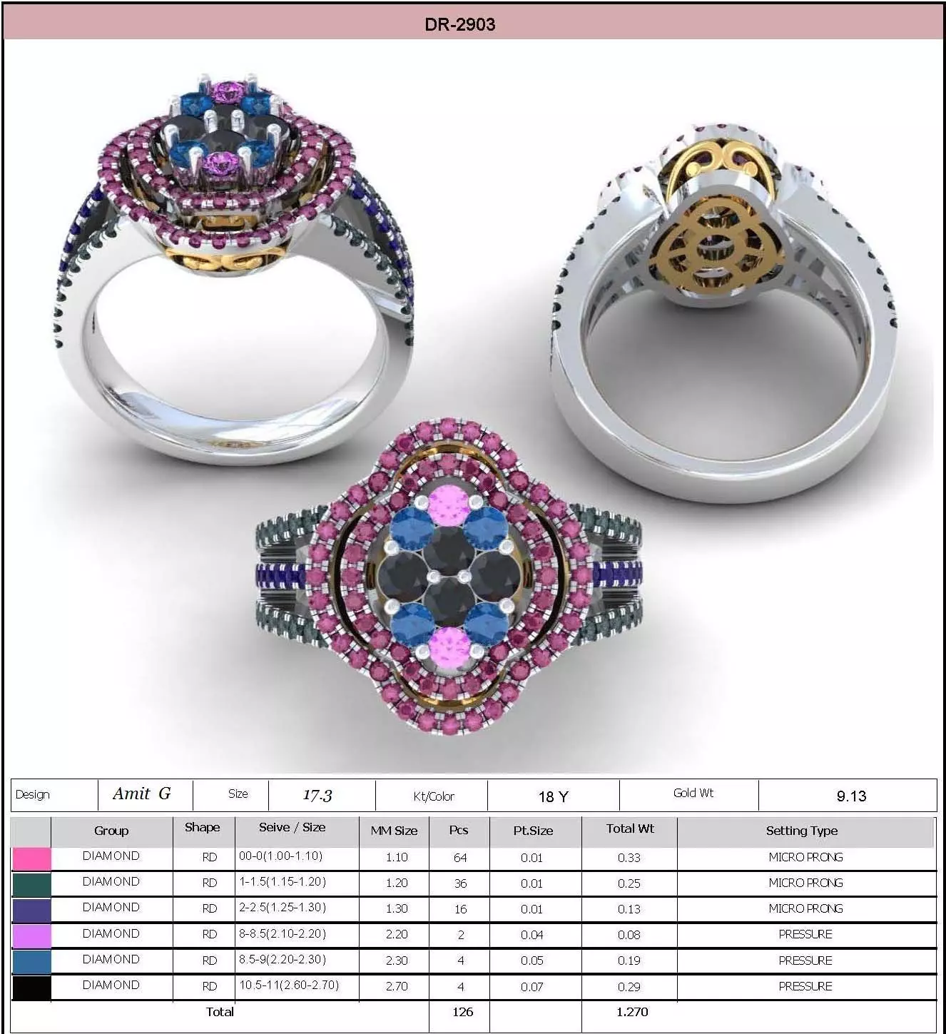 Diamond Ring For Women 3d Print Model 3D print model_0
