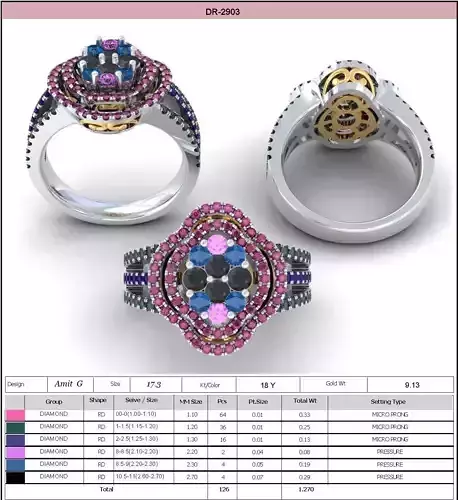 Diamond Ring For Women 3d Print Model