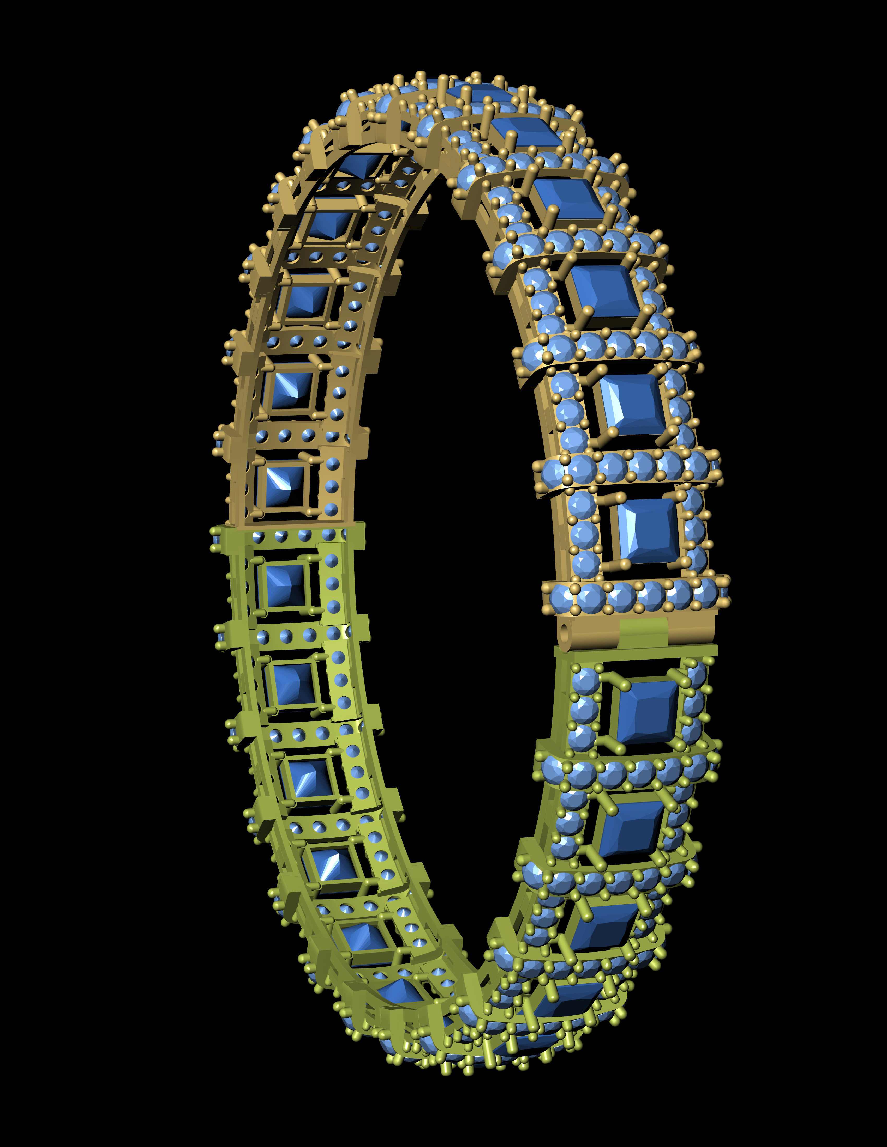 Diamond Bangle 3D print model 3D print model_9