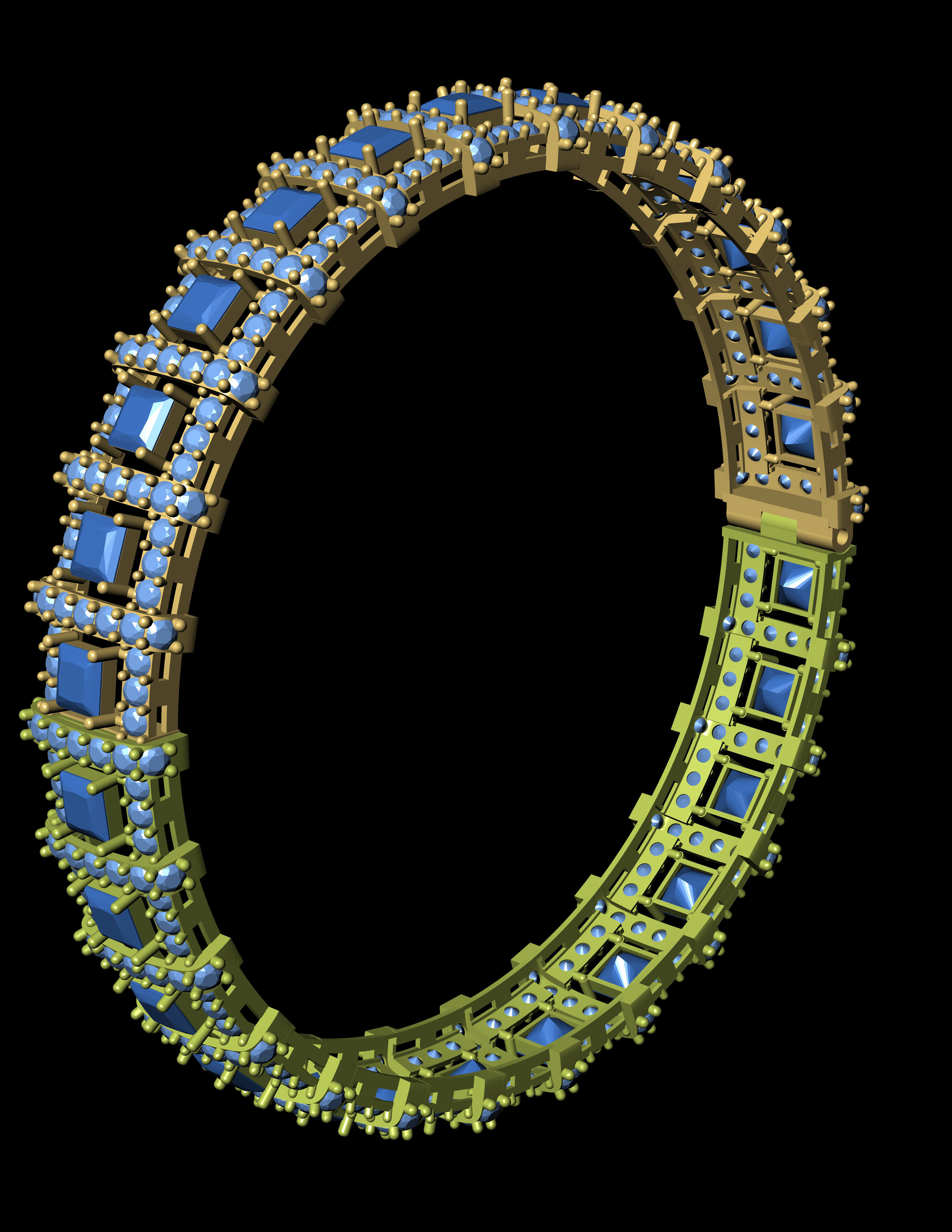 Diamond Bangle 3D print model 3D print model_8