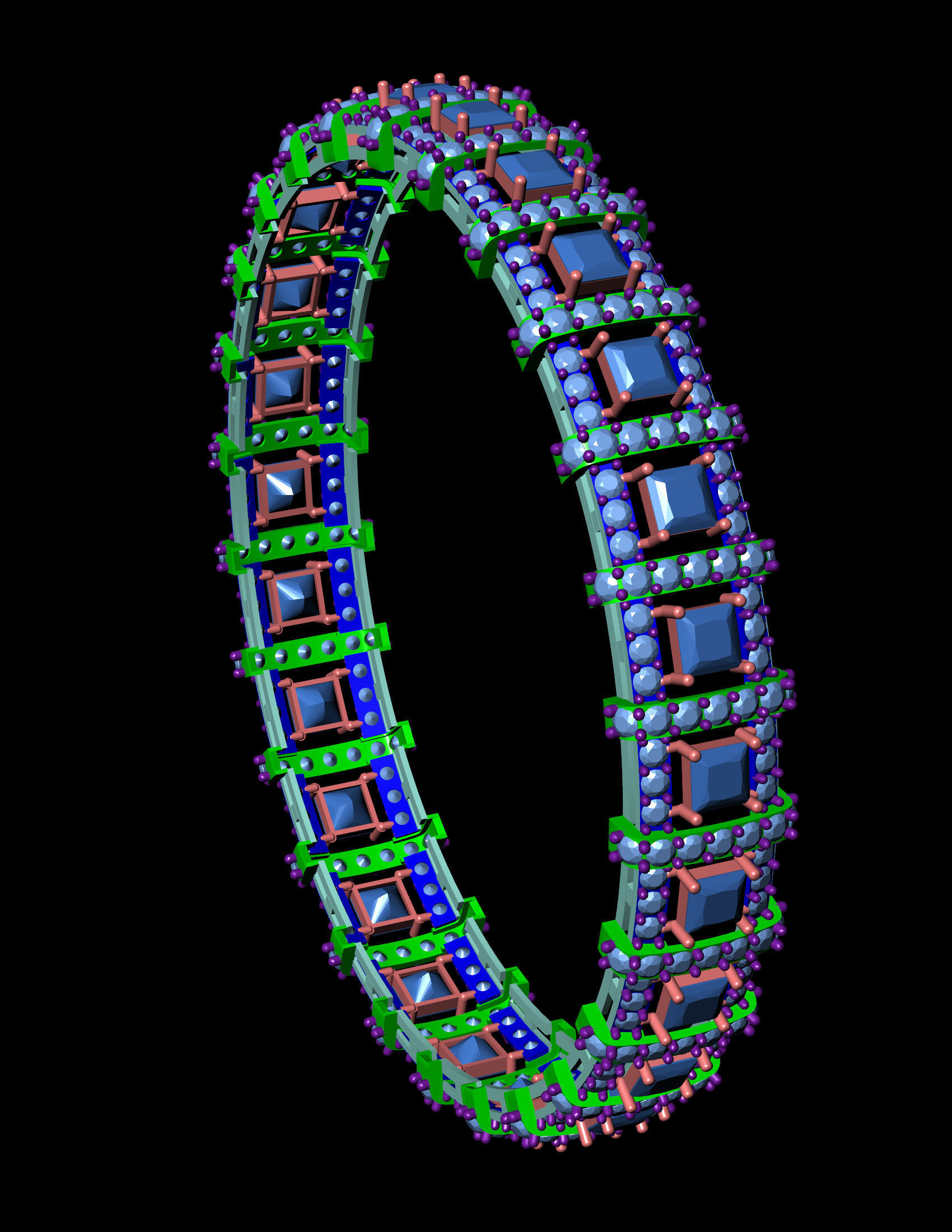 Diamond Bangle 3D print model 3D print model_5