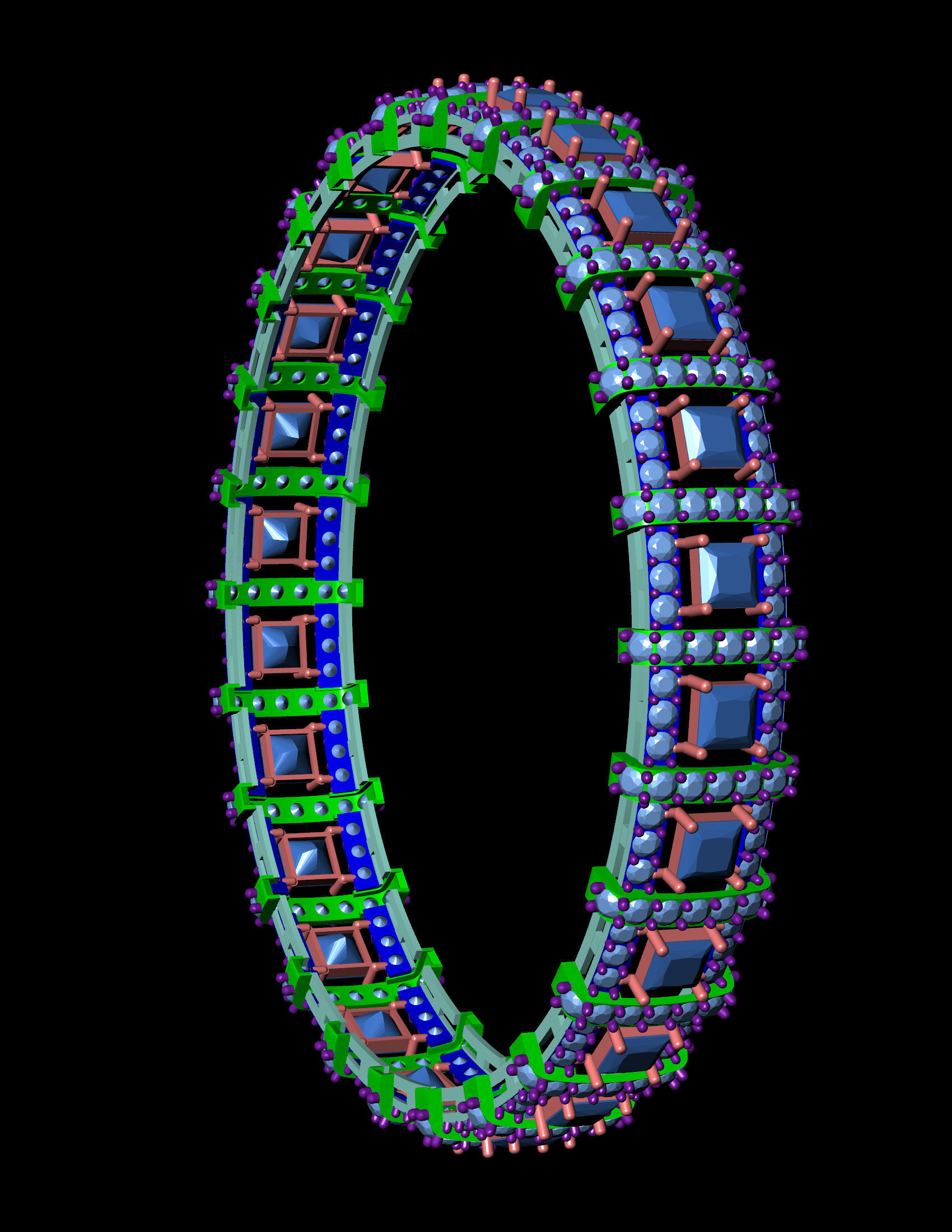 Diamond Bangle 3D print model 3D print model_6