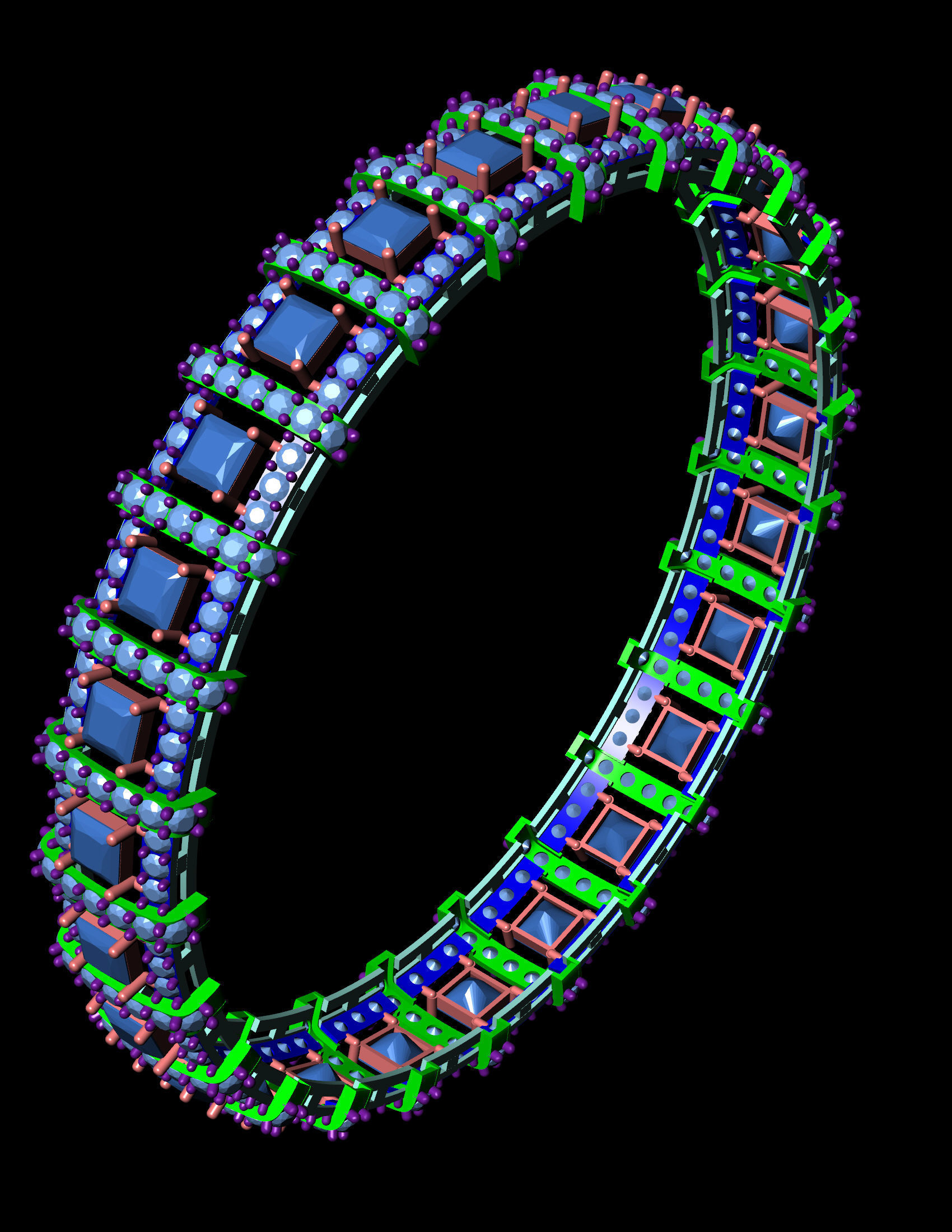 Diamond Bangle 3D print model 3D print model_4