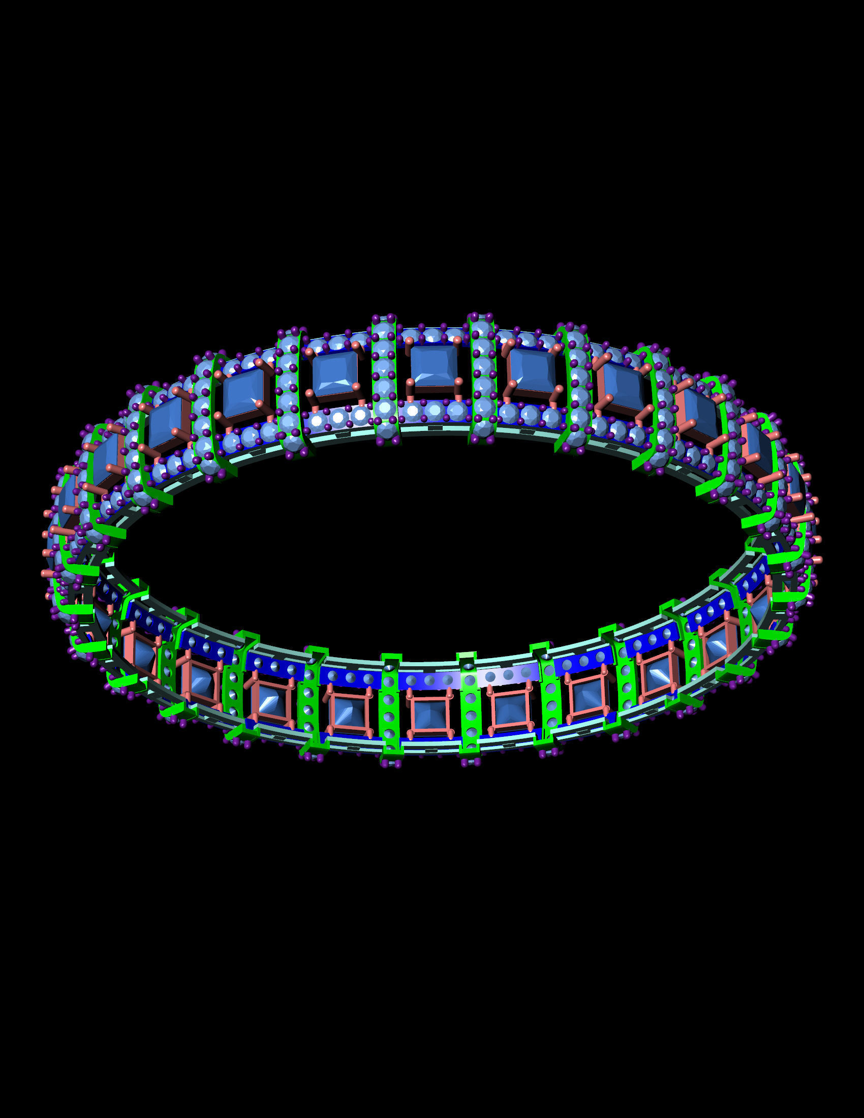 Diamond Bangle 3D print model 3D print model_3