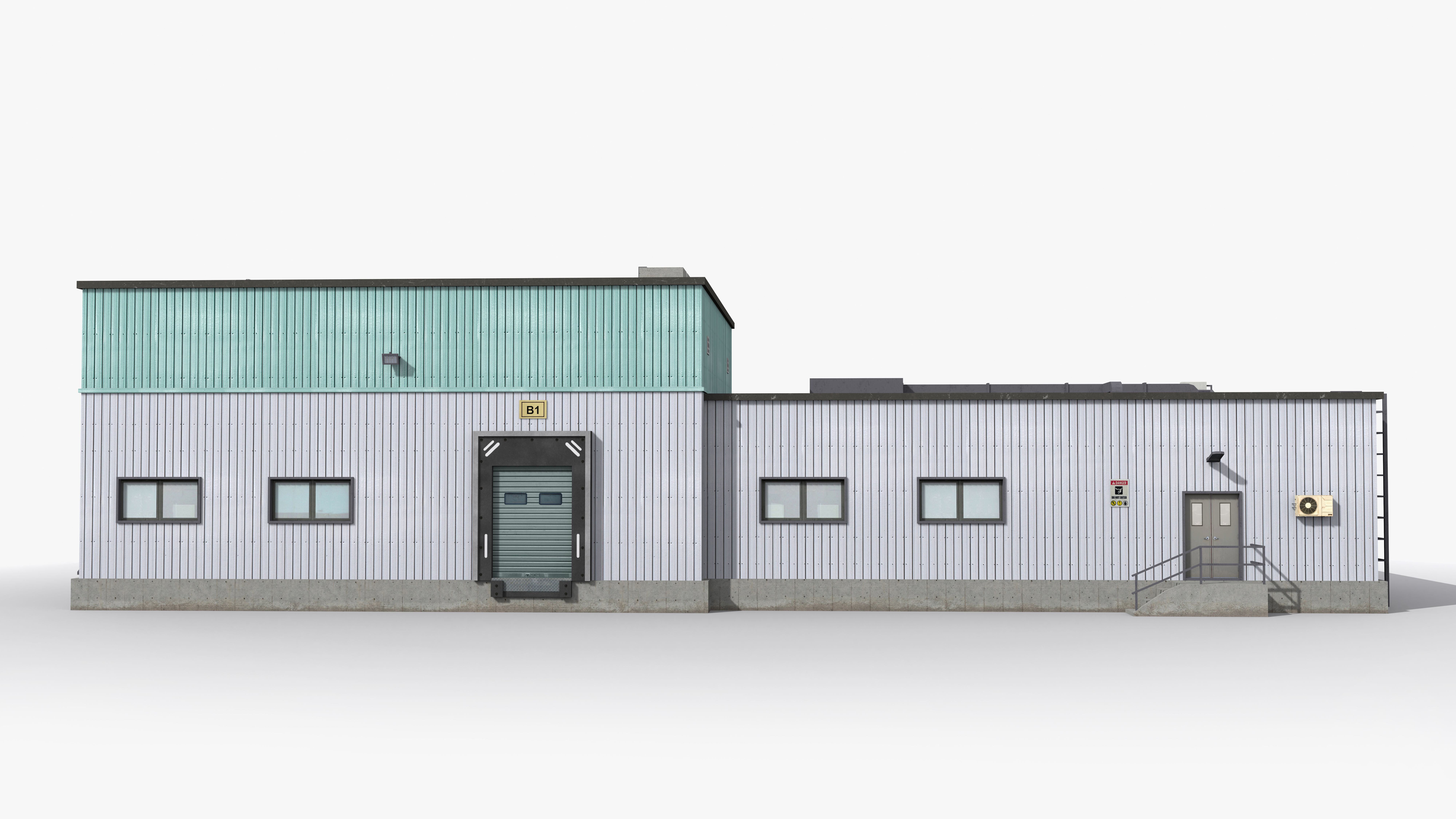 Factory x16 Low-poly 3D model_1