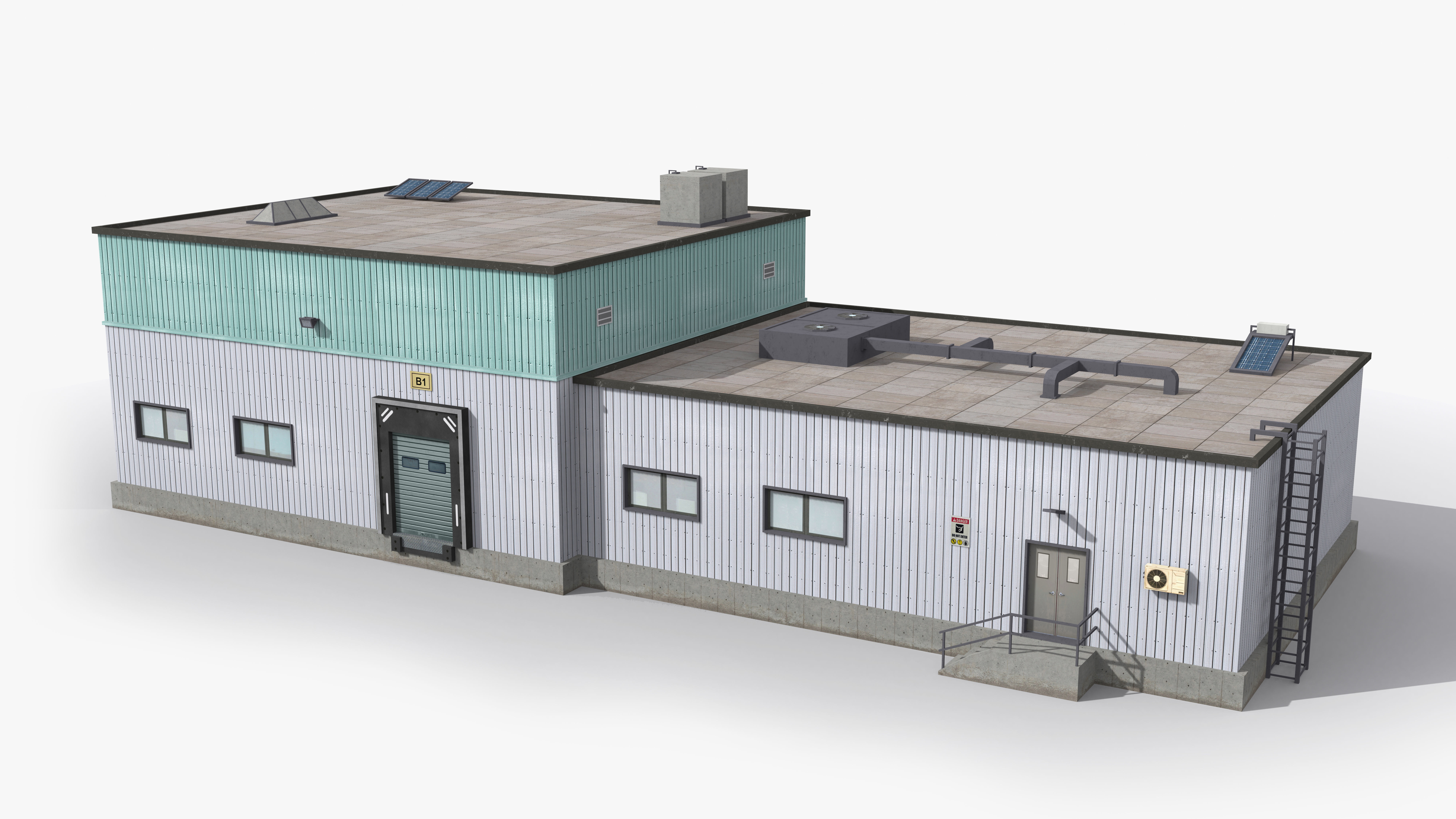 Factory x16 Low-poly 3D model_3