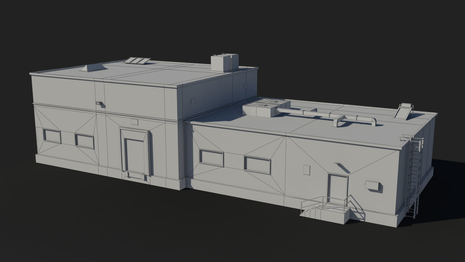 Factory x16 Low-poly 3D model_8