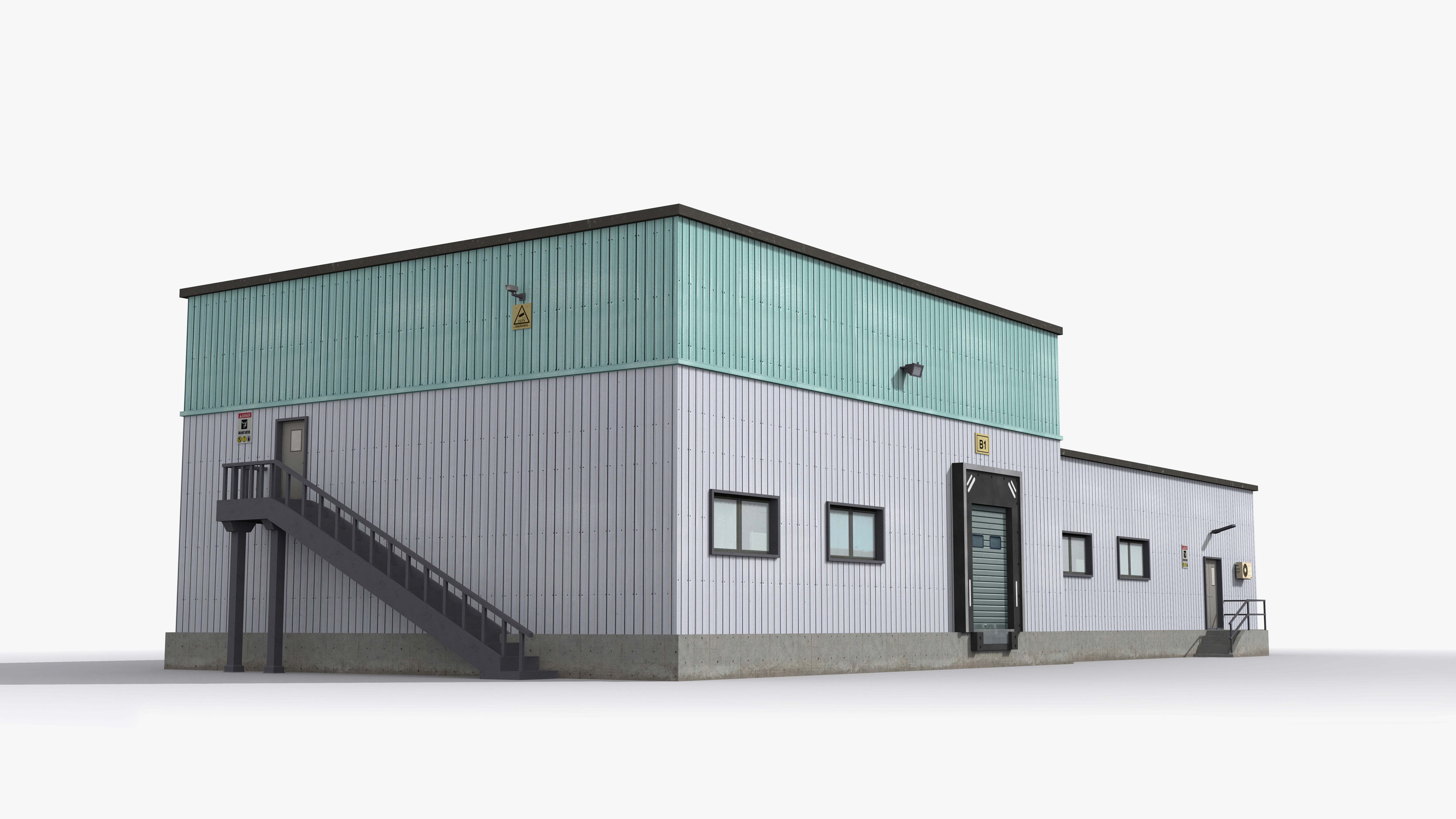 Factory x16 Low-poly 3D model_2