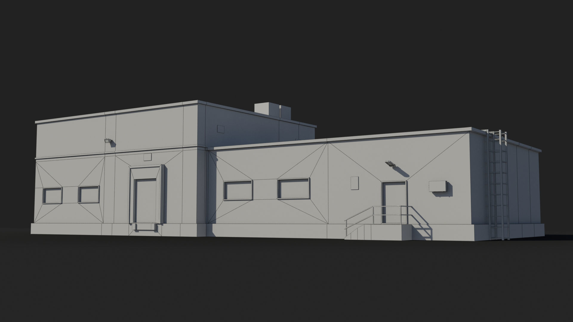 Factory x16 Low-poly 3D model_5