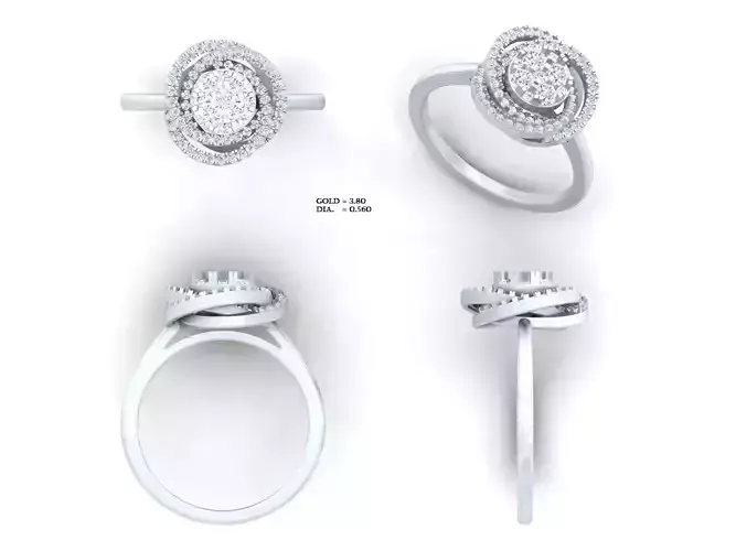 Diamond Ring For Women 3d Print Model