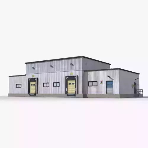 Factory x17 Low-poly 3D model