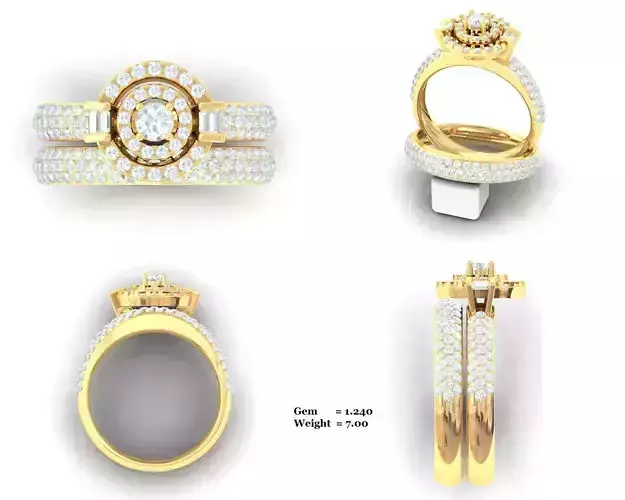 Diamond Ring For Women 3d Print Model