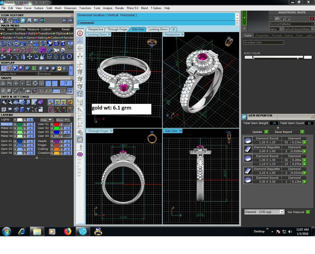 Diamond Ring For Women 3d Print Model 3D print model_8