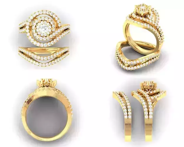 Diamond Ring For Women 3d Print Model