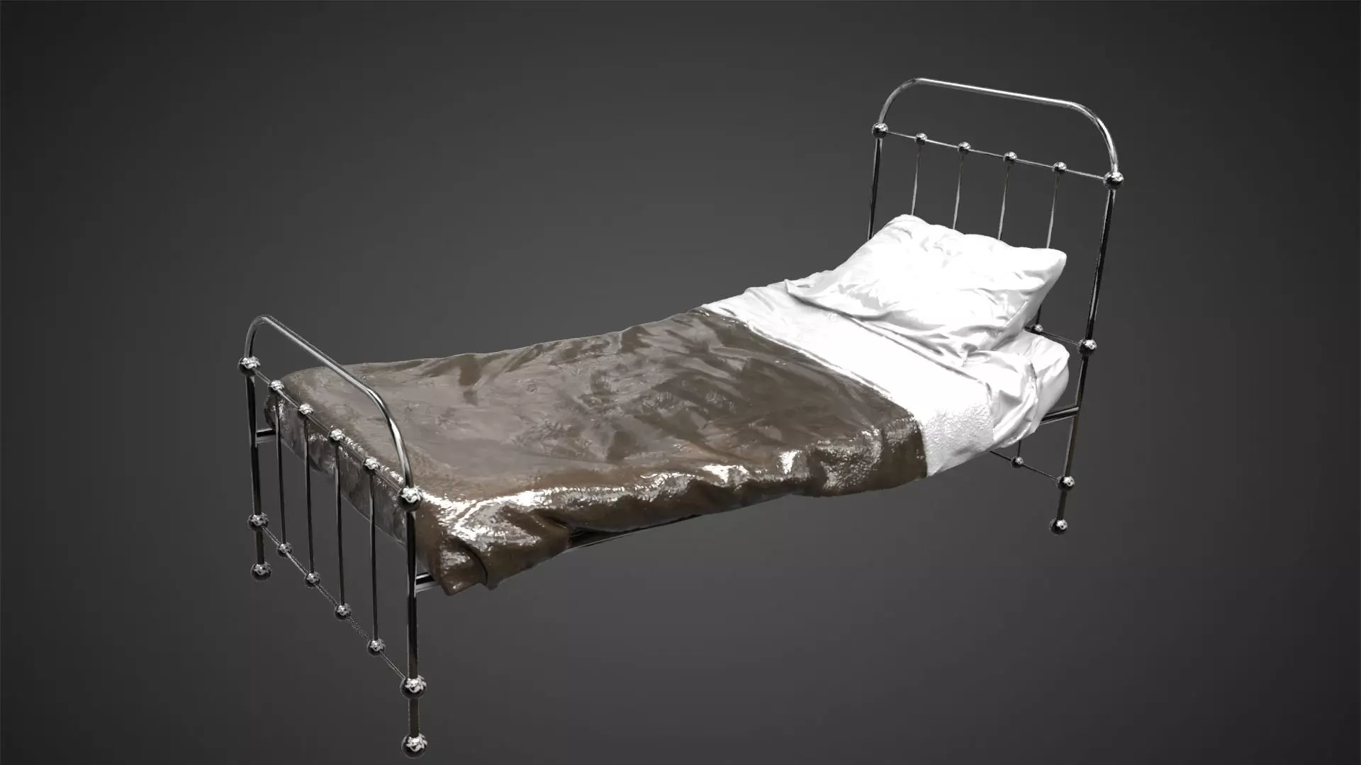 IFD Bed HR Frame Low-poly 3D model