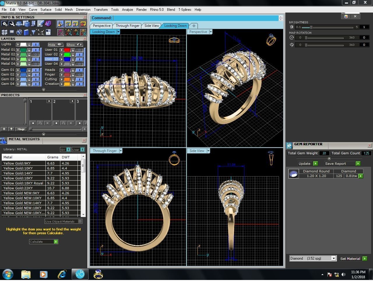 Diamond Ring For Women 3d Print Model 3D print model_3