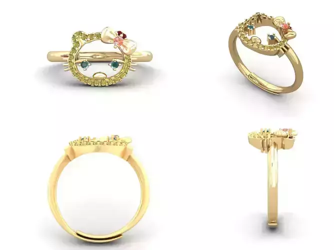 Diamond Ring For Women 3d Print Model