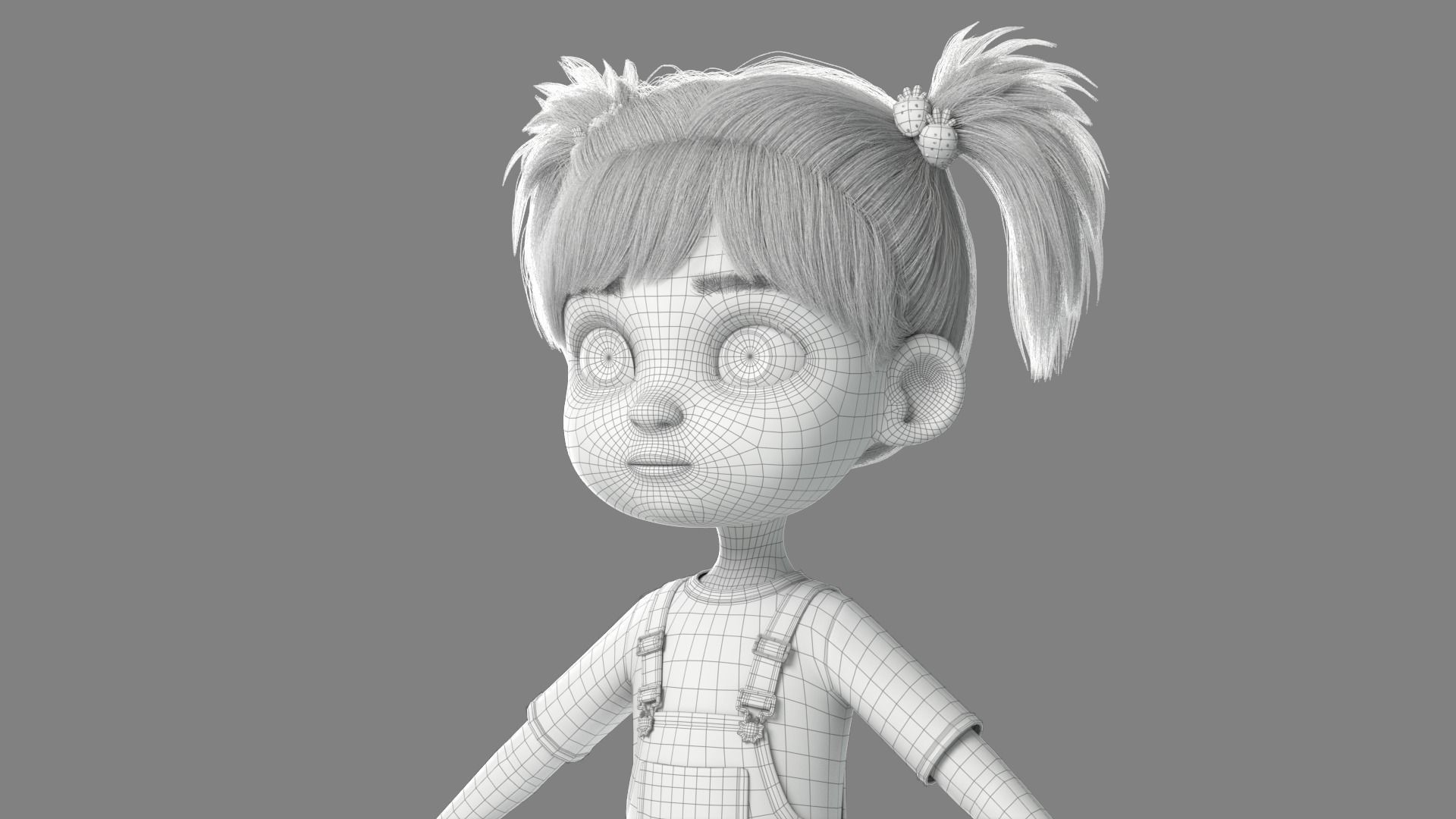 Cartoon Girl NoRig 3D model_16