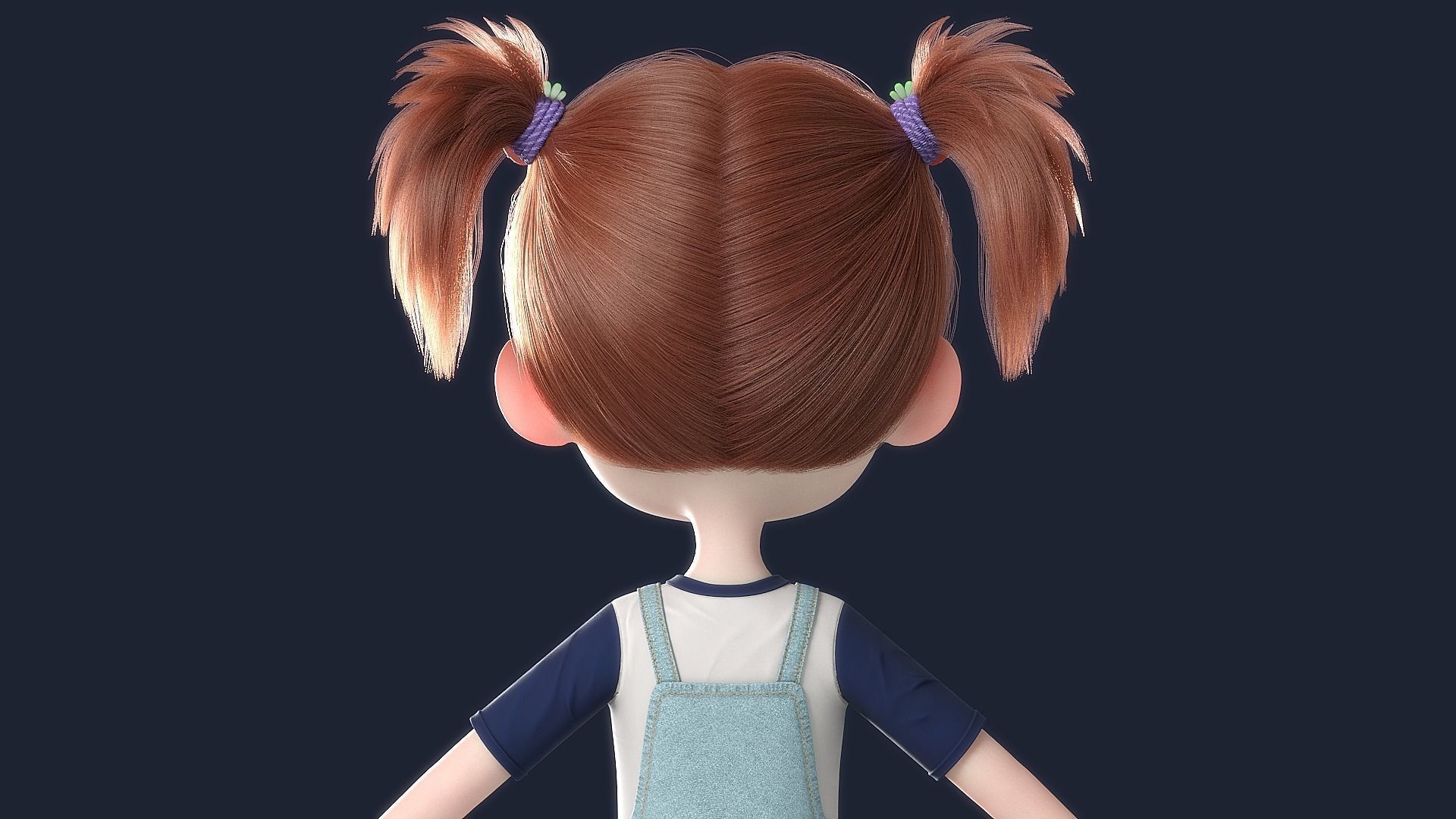 Cartoon Girl NoRig 3D model_6