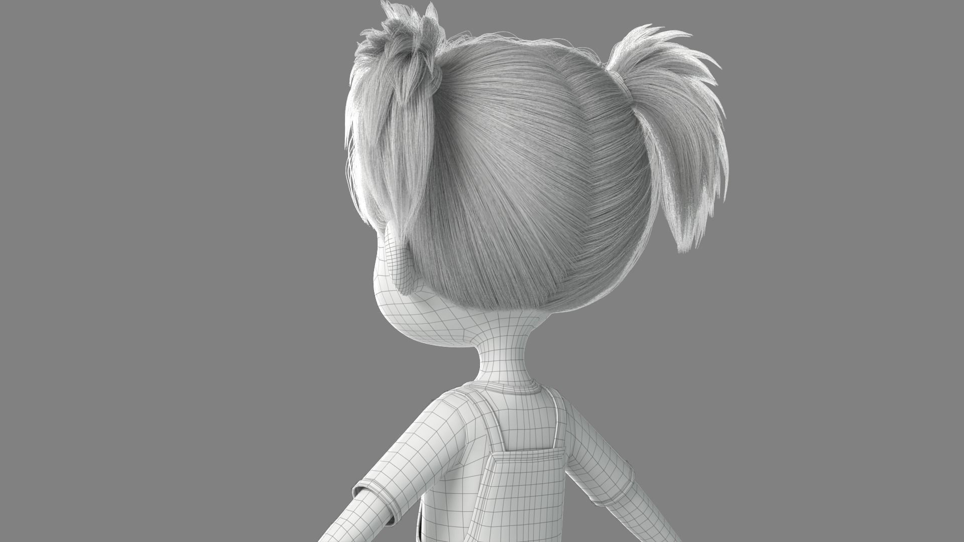 Cartoon Girl NoRig 3D model_17