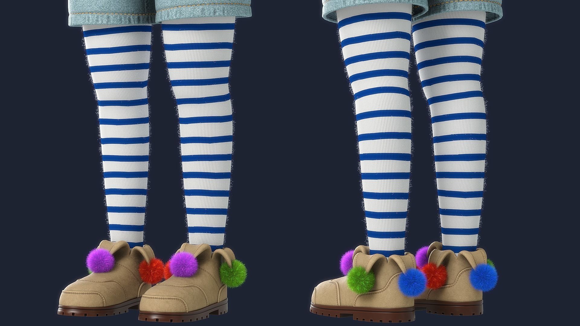 Cartoon Girl NoRig 3D model_14