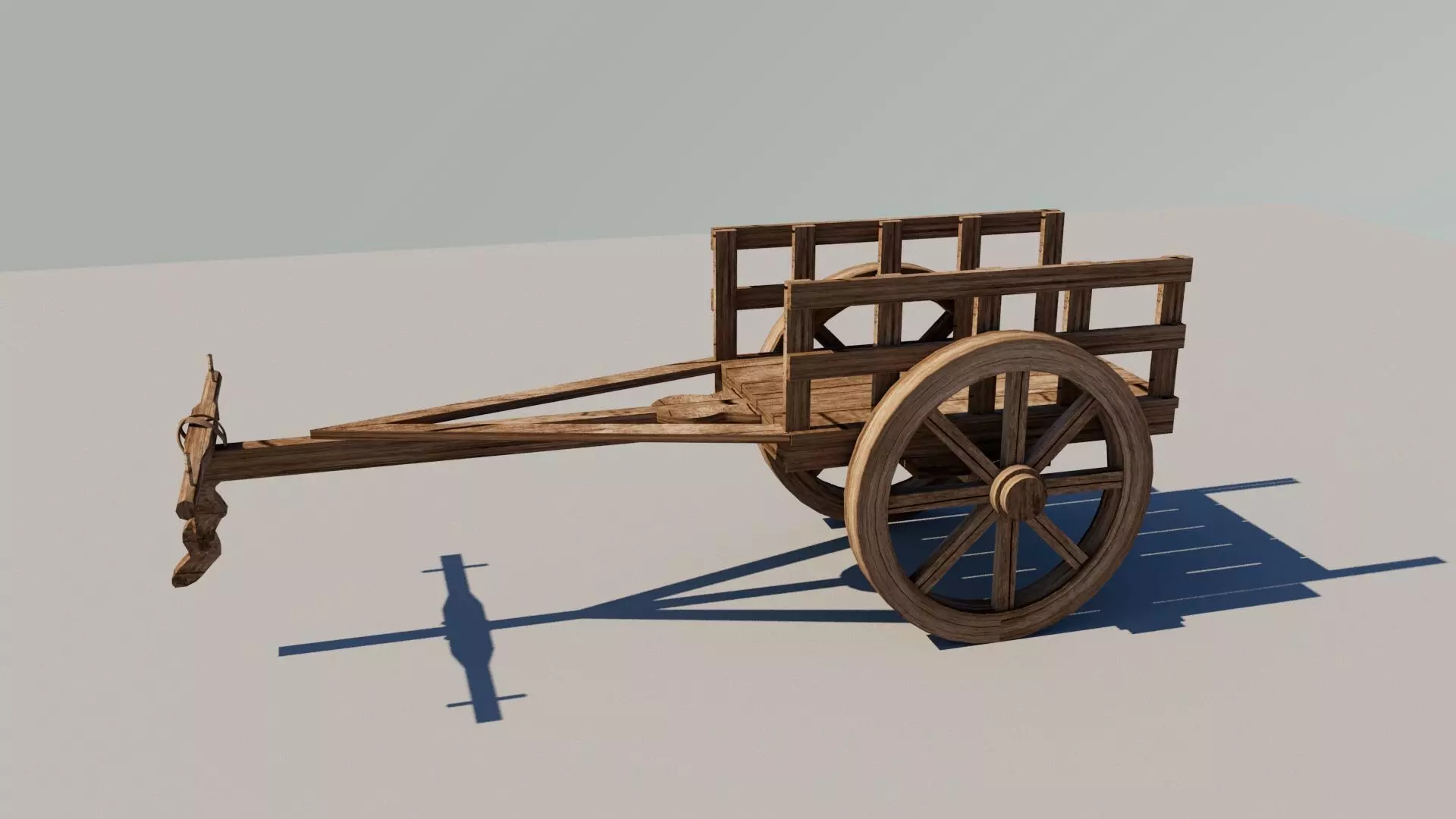 bullock cart 3D model_0